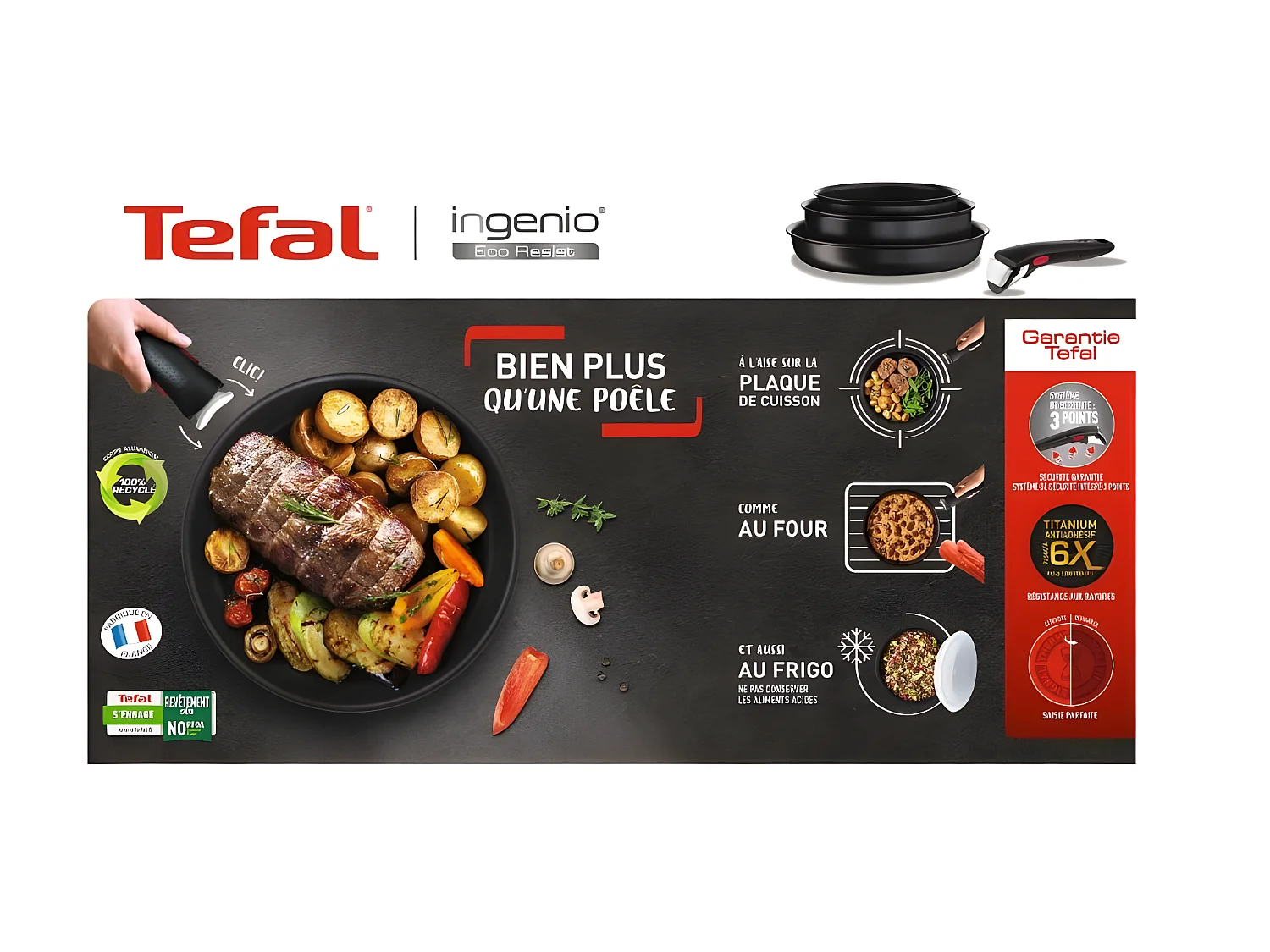 Tefal Casserole aluminium 20cm noir - L3973002
