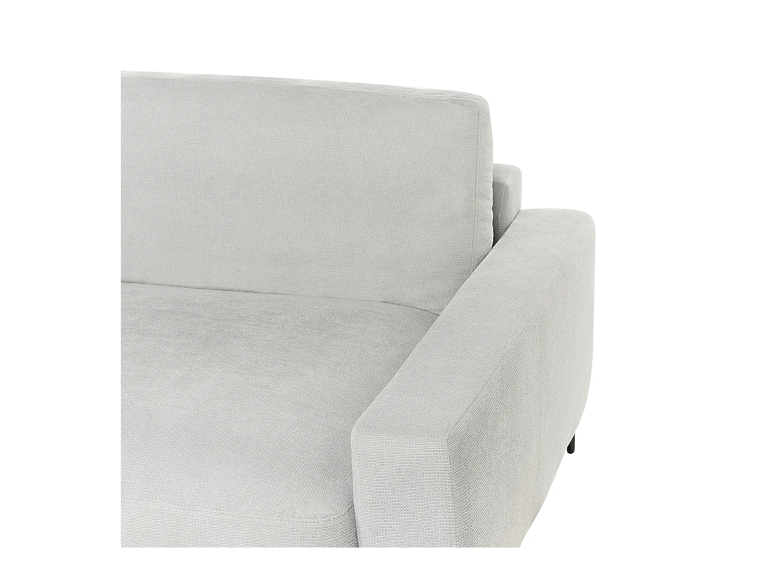 Ecksofa MALOY Chenillegewebe Hellgrau 3-Sitzer linksseitig