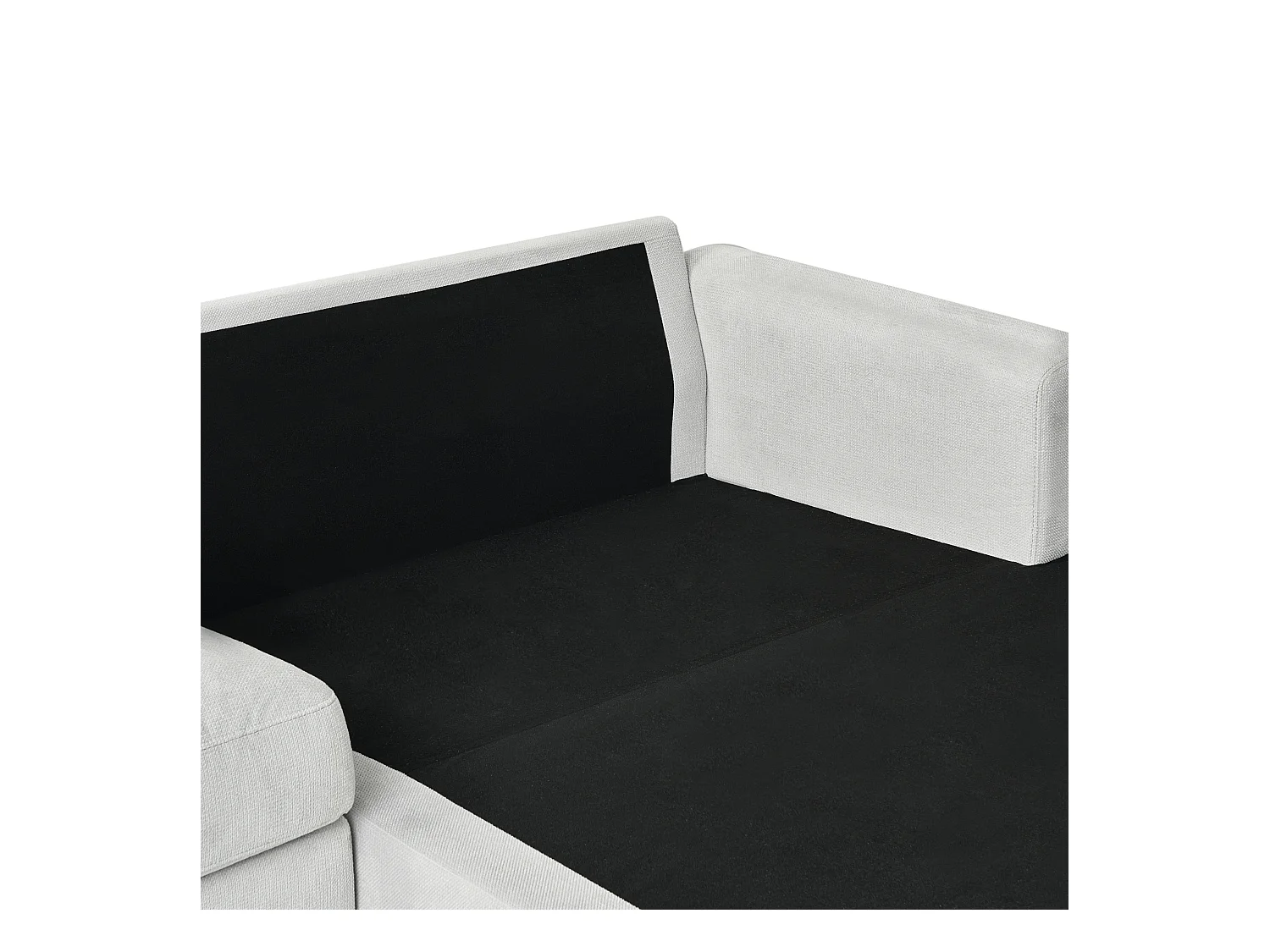 Ecksofa MALOY Chenillegewebe Hellgrau 3-Sitzer linksseitig