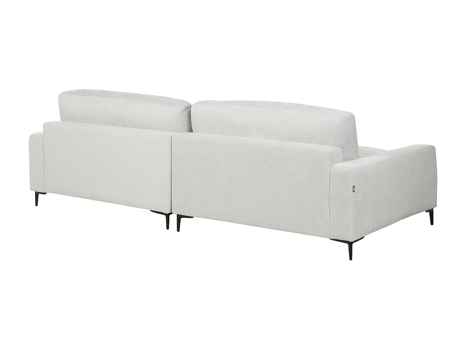 Canapé 3 Places d'Angle à droite avec Taies Lavables et Chaise Longue en Tissu Chenille Gris Clair Maloy