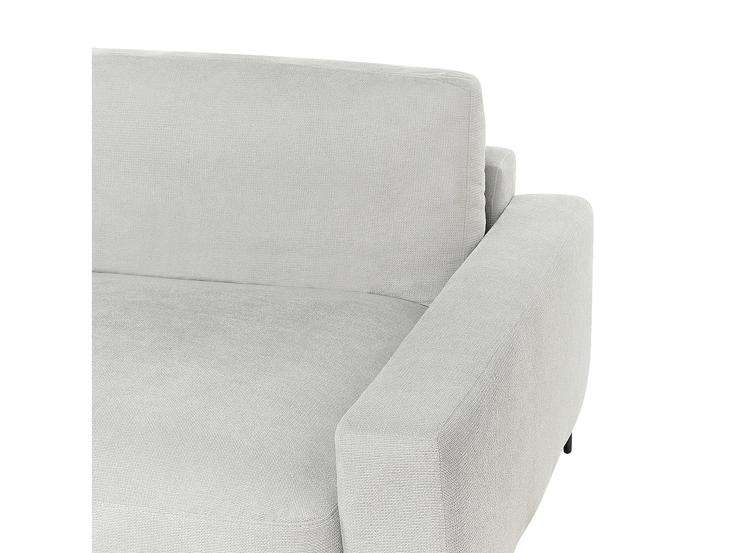 Canapé 3 Places d'Angle à droite avec Taies Lavables et Chaise Longue en Tissu Chenille Gris Clair Maloy