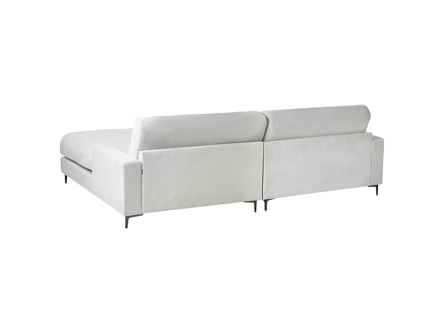 Canapé d'angle 3 places en coton chenille gris clair