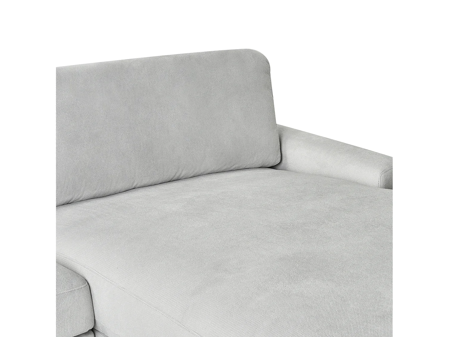 Canapé d'angle 3 places en coton chenille gris clair