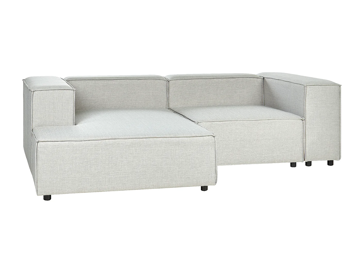 Angle Canapé 2 Places Côté Droit en Lin Gris Rembourré Pratique et Elégant Aprica