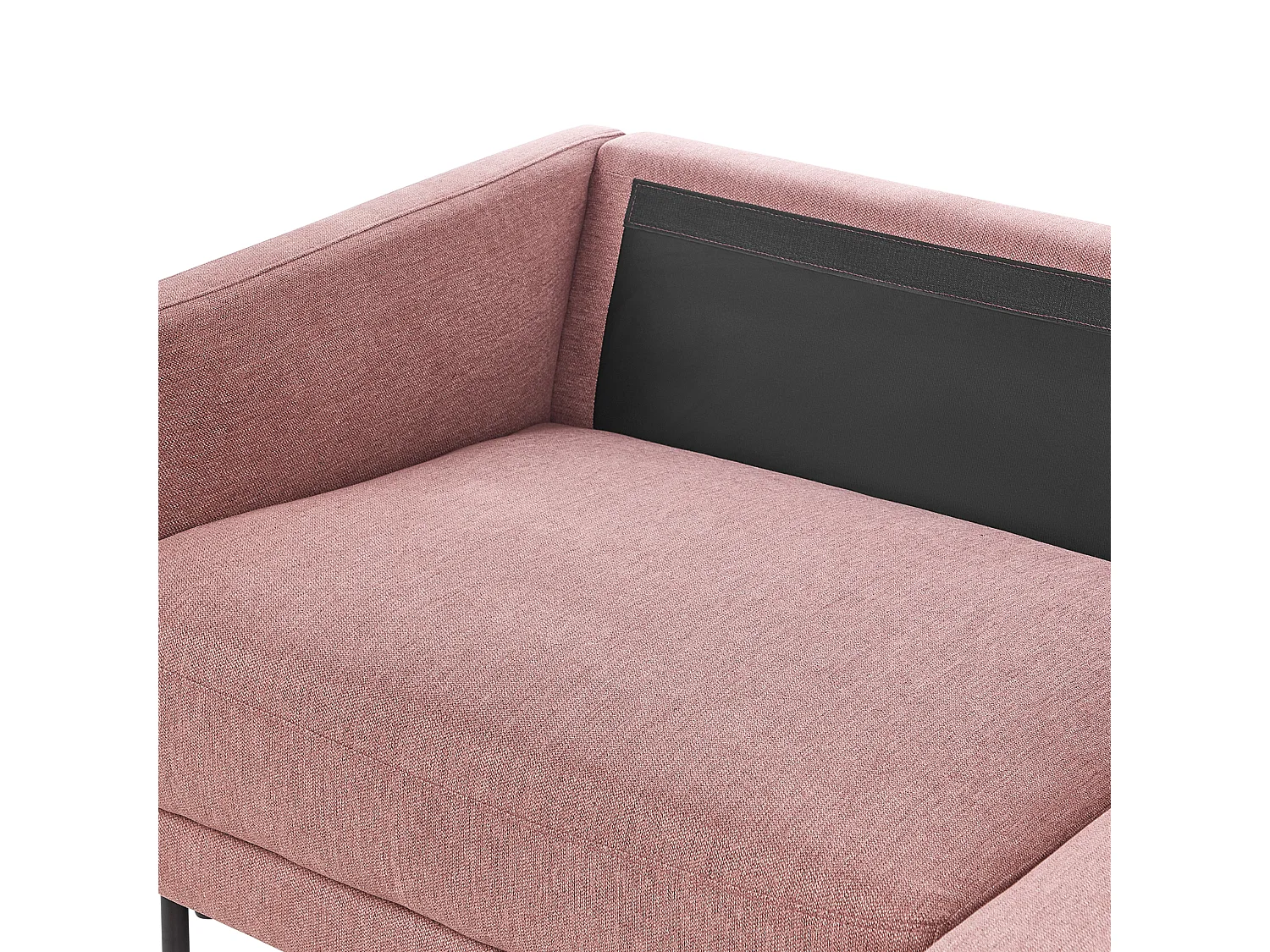 Canapé d'Angle Moderne Côté droite Canapé 2 Places avec Pieds en Métal Dossier Rembourré en Tissu Rose Breda