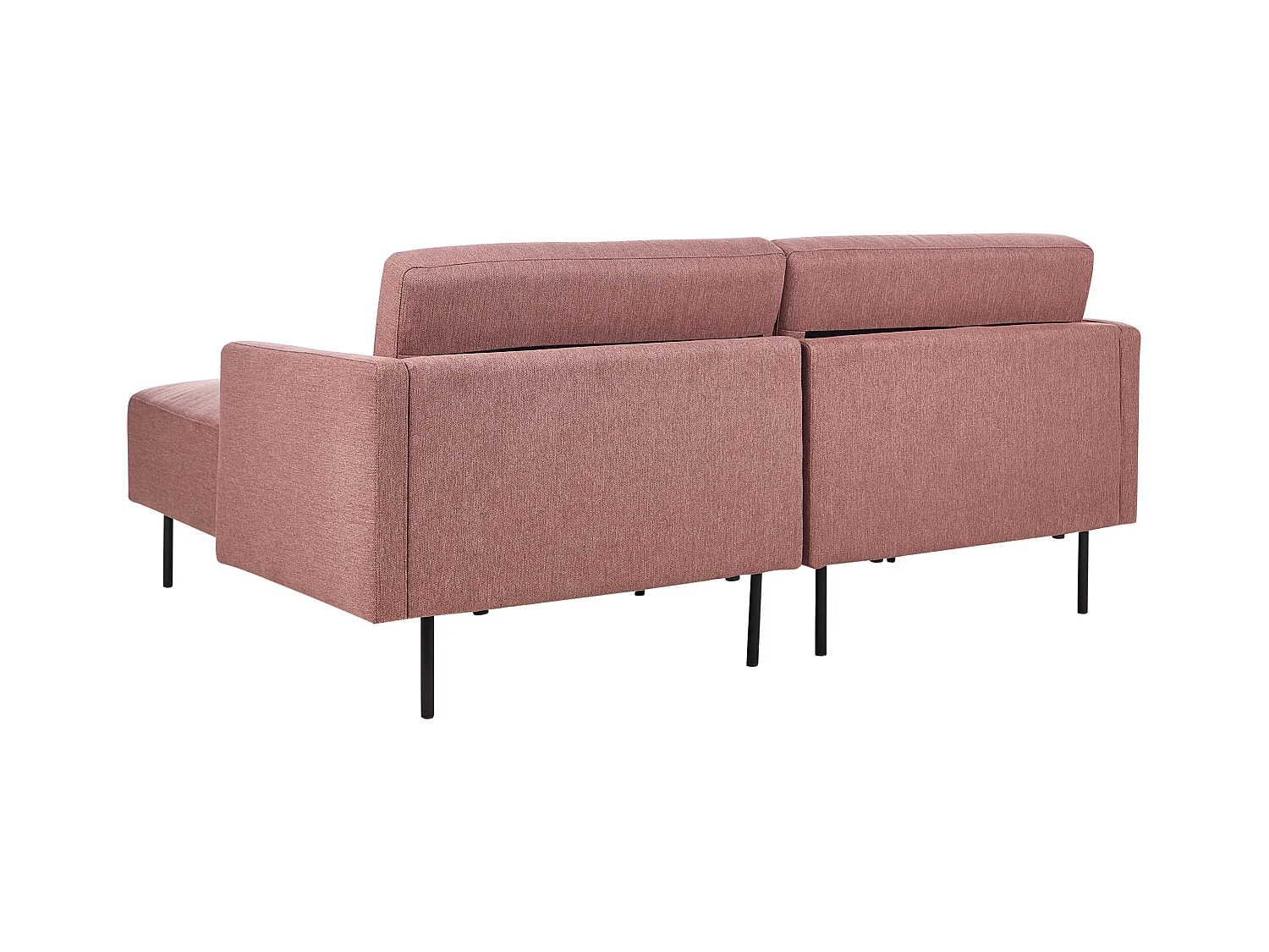 Ecksofa BREDA Stoff Rosa 2-Sitzer linksseitig