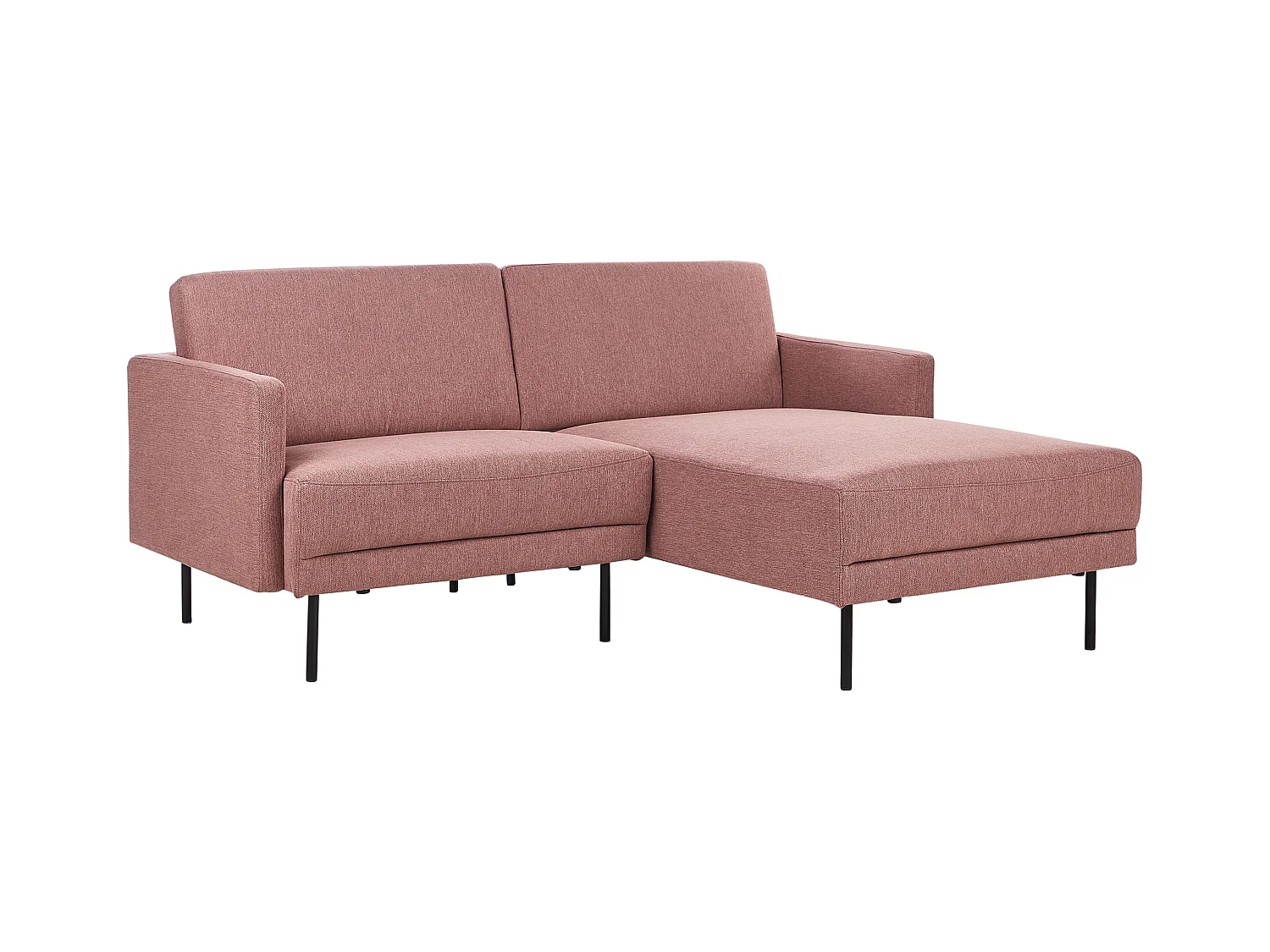 Ecksofa BREDA Stoff Rosa 2-Sitzer linksseitig