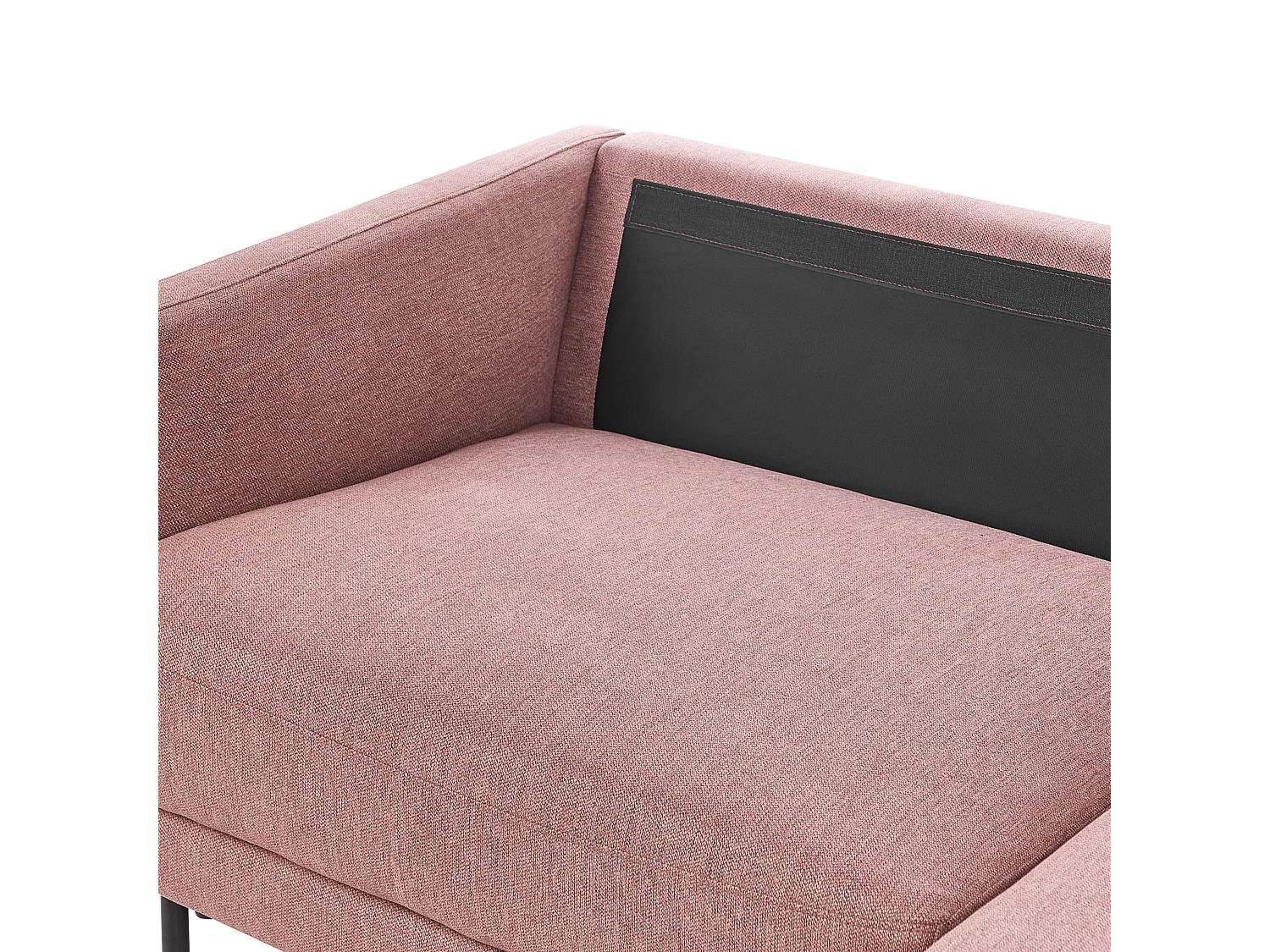 Canapé d\'Angle Moderne Côté droite Canapé 2 Places avec Pieds en Métal Dossier Rembourré en Tissu Rose Breda