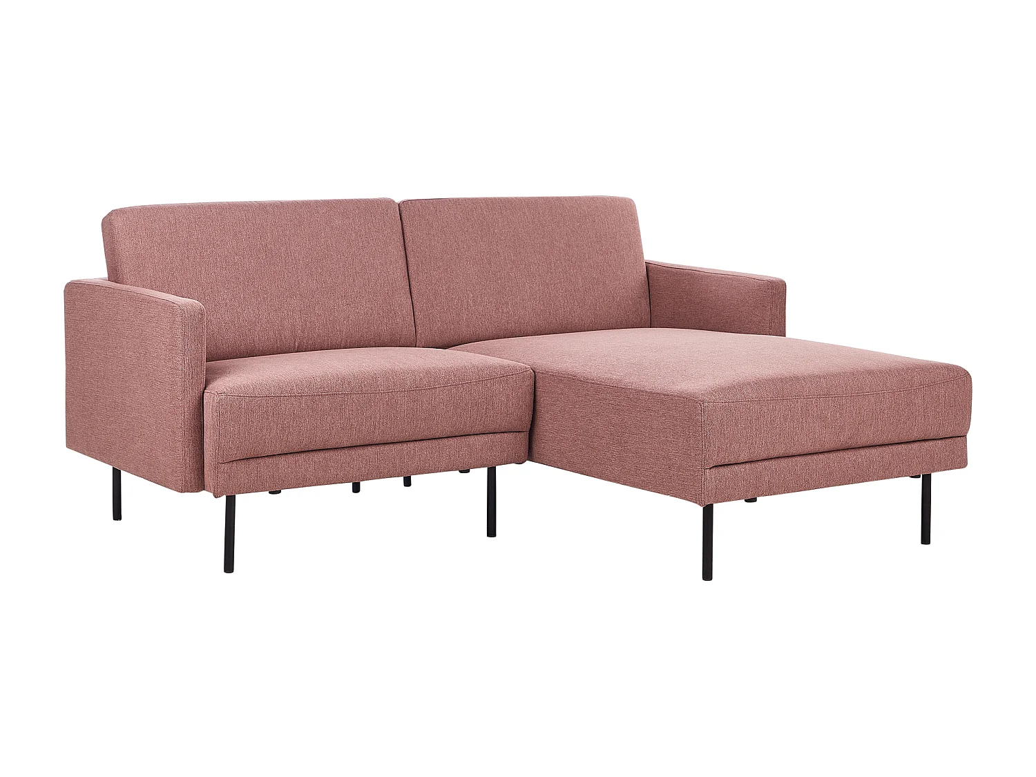 Ecksofa BREDA Stoff Rosa 2-Sitzer linksseitig