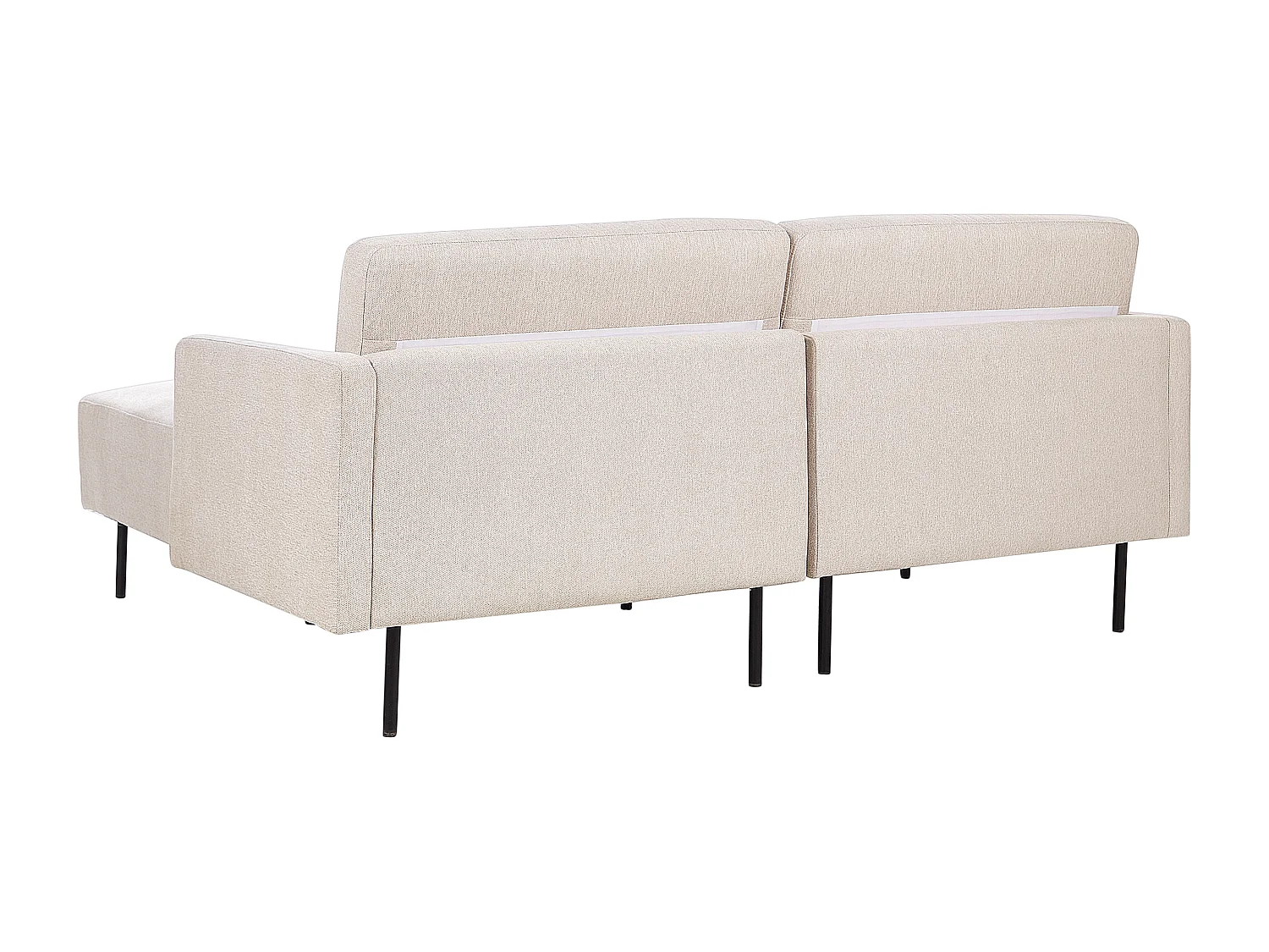 2-Sitzer Ecksofa mit hohen Metallbeinen beige linksseitig Glamour Modern Breda