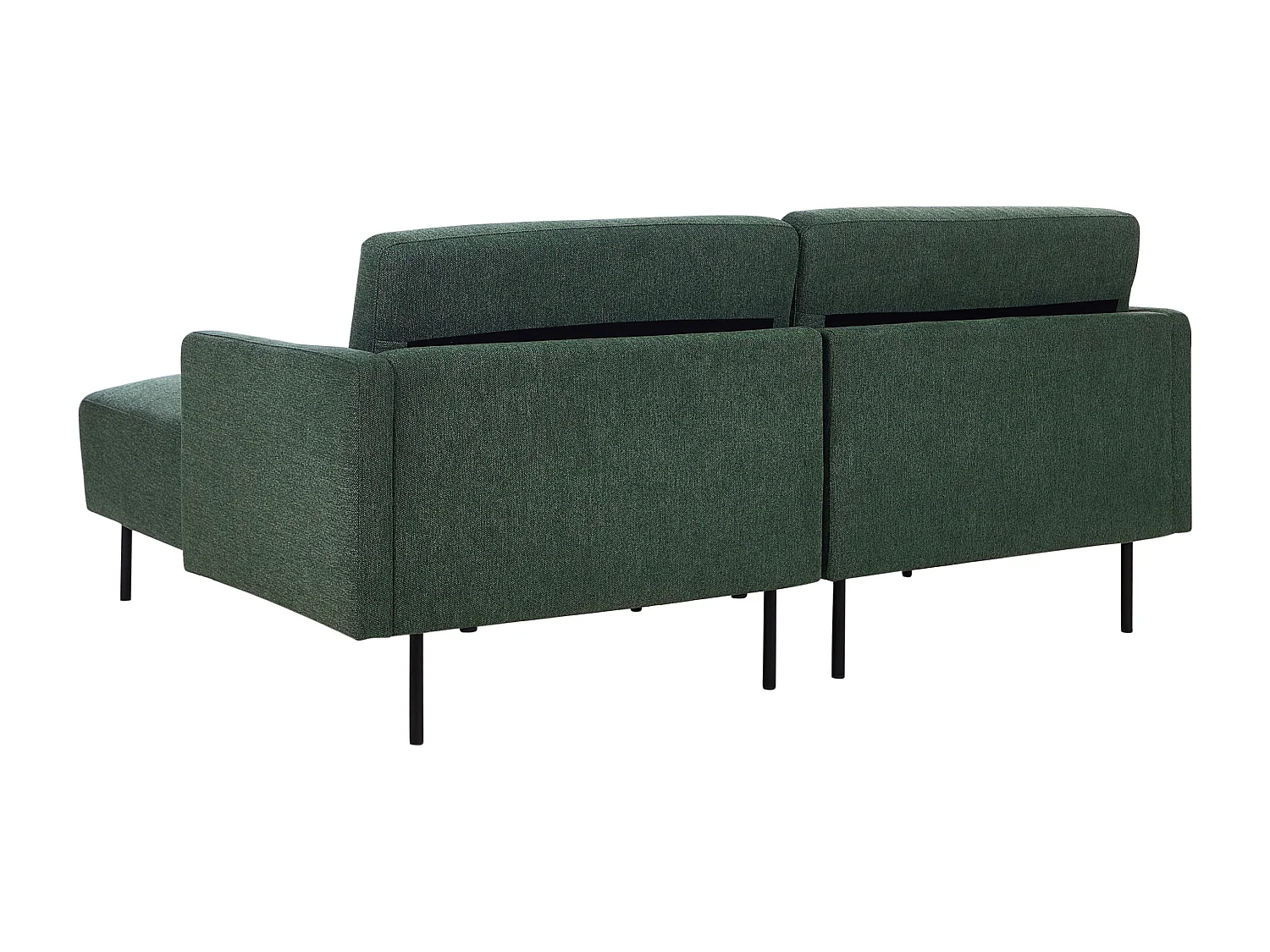 Ecksofa BREDA Stoff Dunkelgrün 2-Sitzer linksseitig