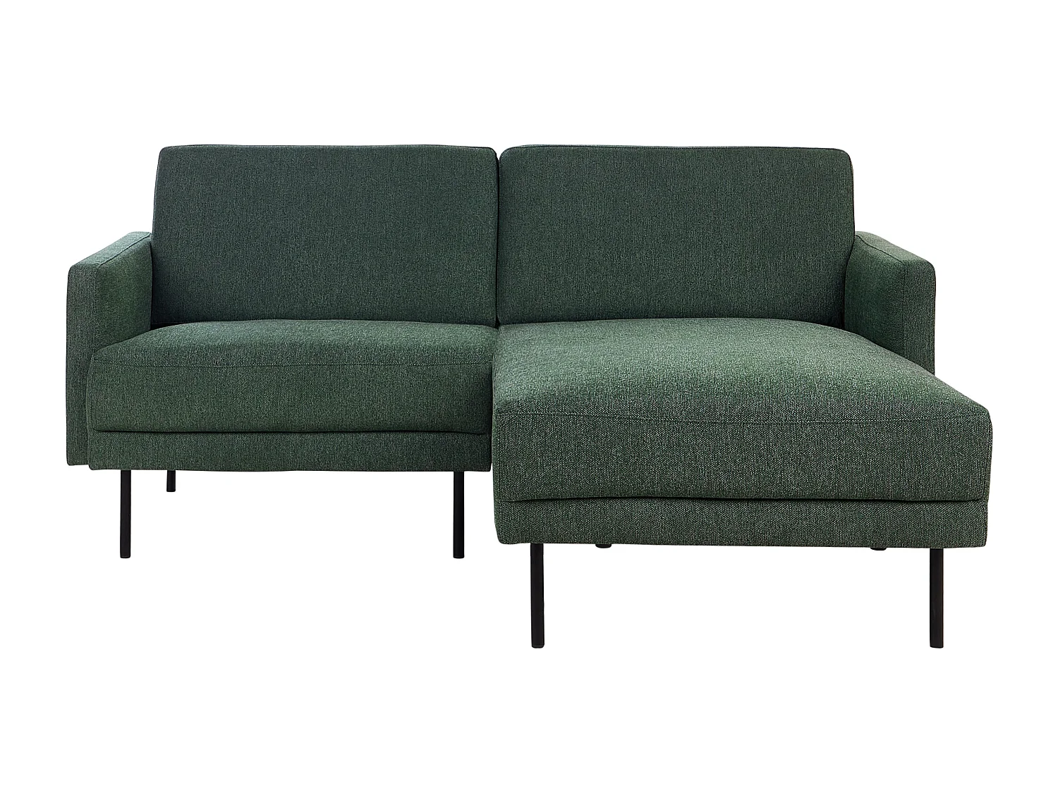 Canapé d'angle BREDA Tissu Vert foncé 2 places Côté gauche