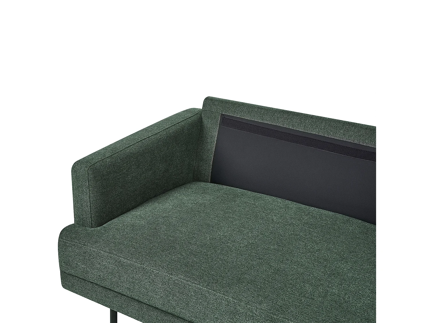 Canapé d'angle BREDA Tissu Vert foncé 2 places Côté gauche