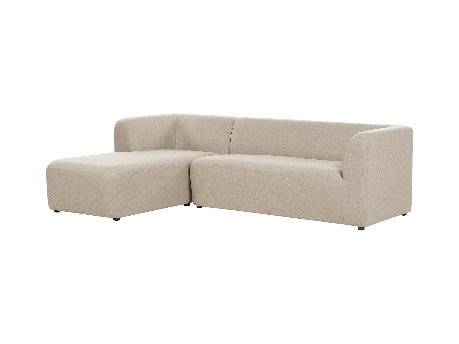 Divano angolare LAXA Tessuto Beige 4 posti Lato destro