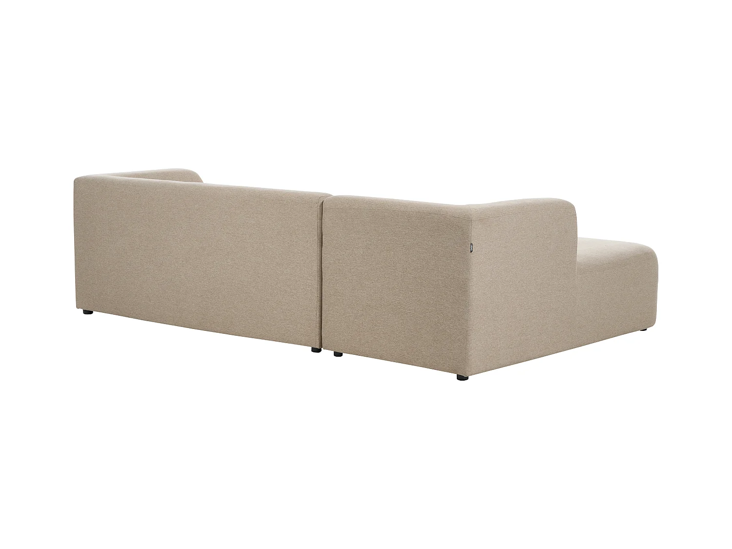 Divano angolare LAXA Tessuto Beige 4 posti Lato destro