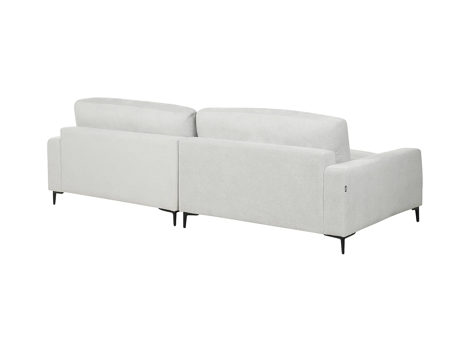 Canapé 3 Places d'Angle à gauche avec Taies Lavables et Chaise Longue en Tissu Chenille Gris Clair Maloy