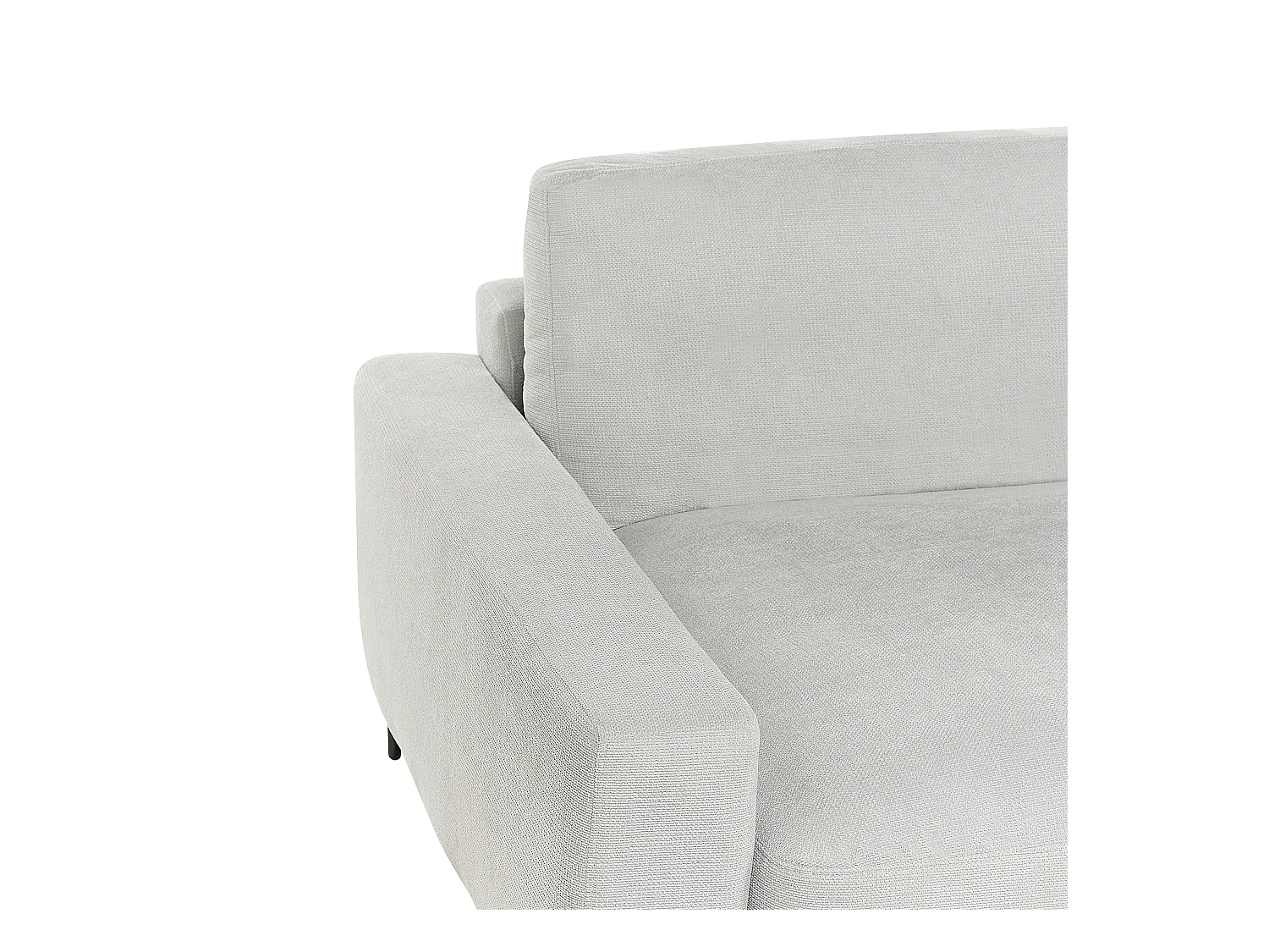 Canapé 3 Places d'Angle à gauche avec Taies Lavables et Chaise Longue en Tissu Chenille Gris Clair Maloy
