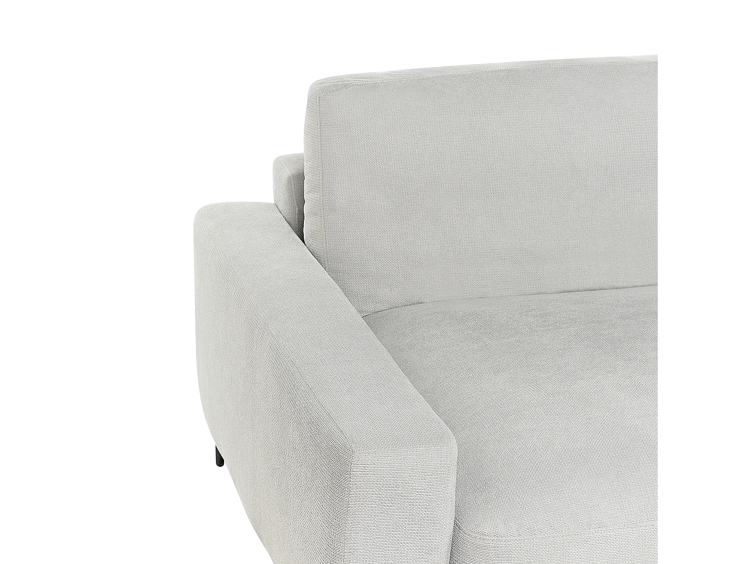 Canapé 3 Places d'Angle à gauche avec Taies Lavables et Chaise Longue en Tissu Chenille Gris Clair Maloy