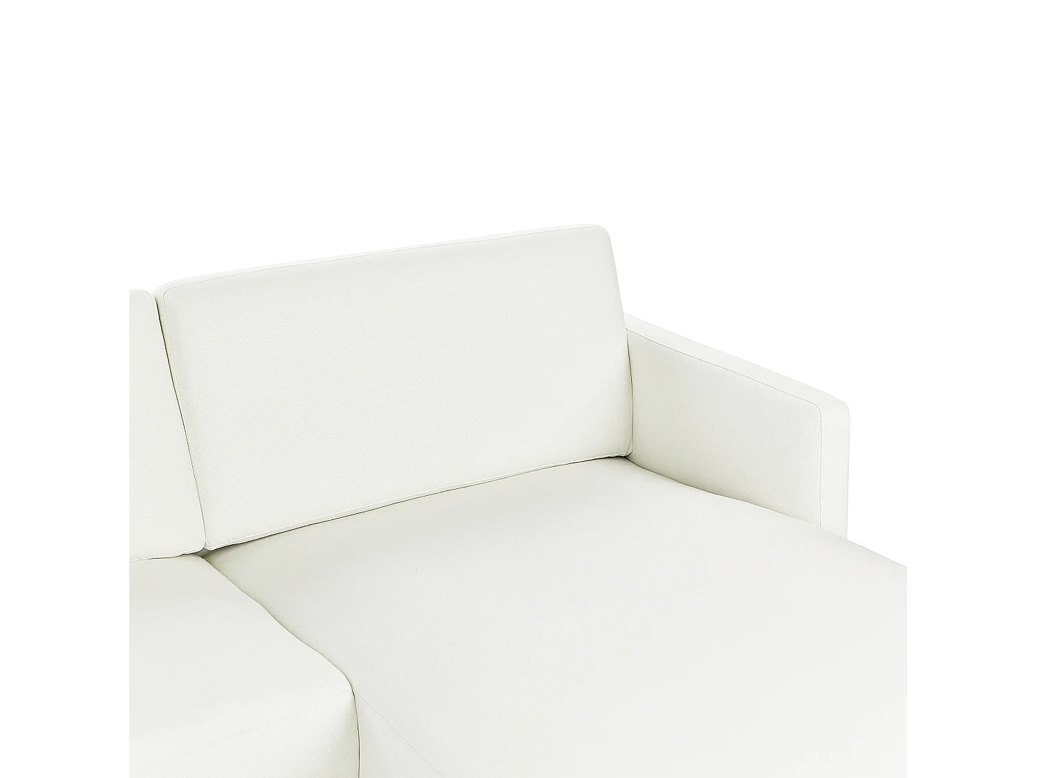 Canapé d'Angle Moderne Côté droite Canapé 2 Places avec Pieds en Métal en Tissu Blanc Cassé Dossier Rembourré Breda