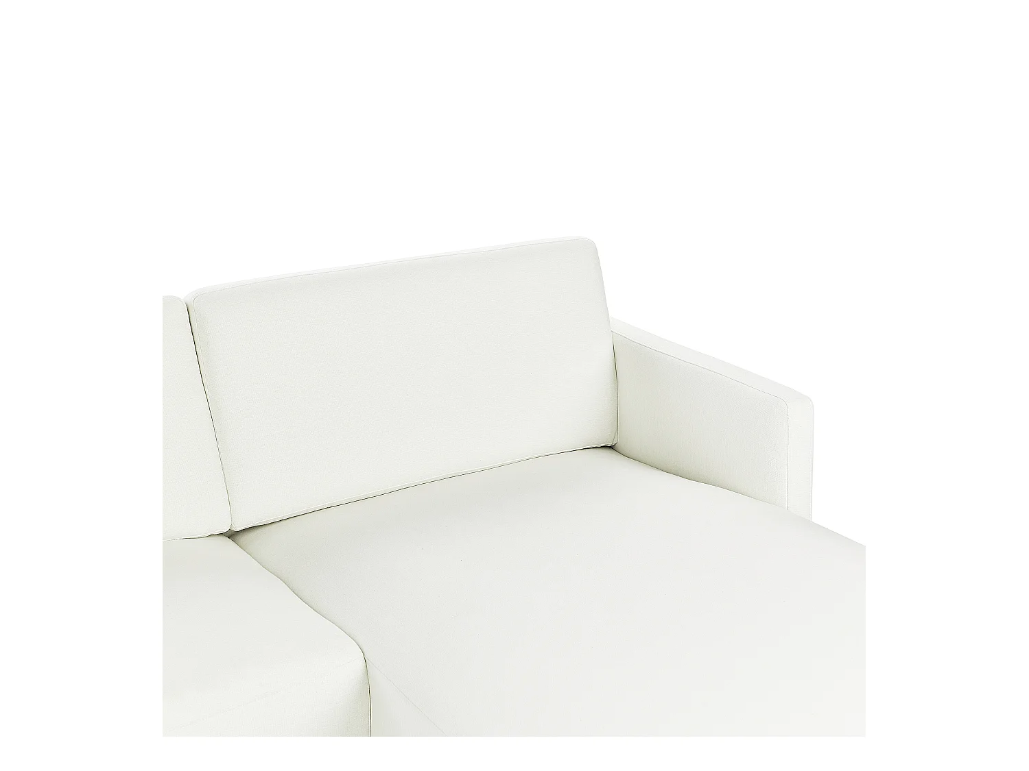Canapé d'Angle Moderne Côté droite Canapé 2 Places avec Pieds en Métal en Tissu Blanc Cassé Dossier Rembourré Breda