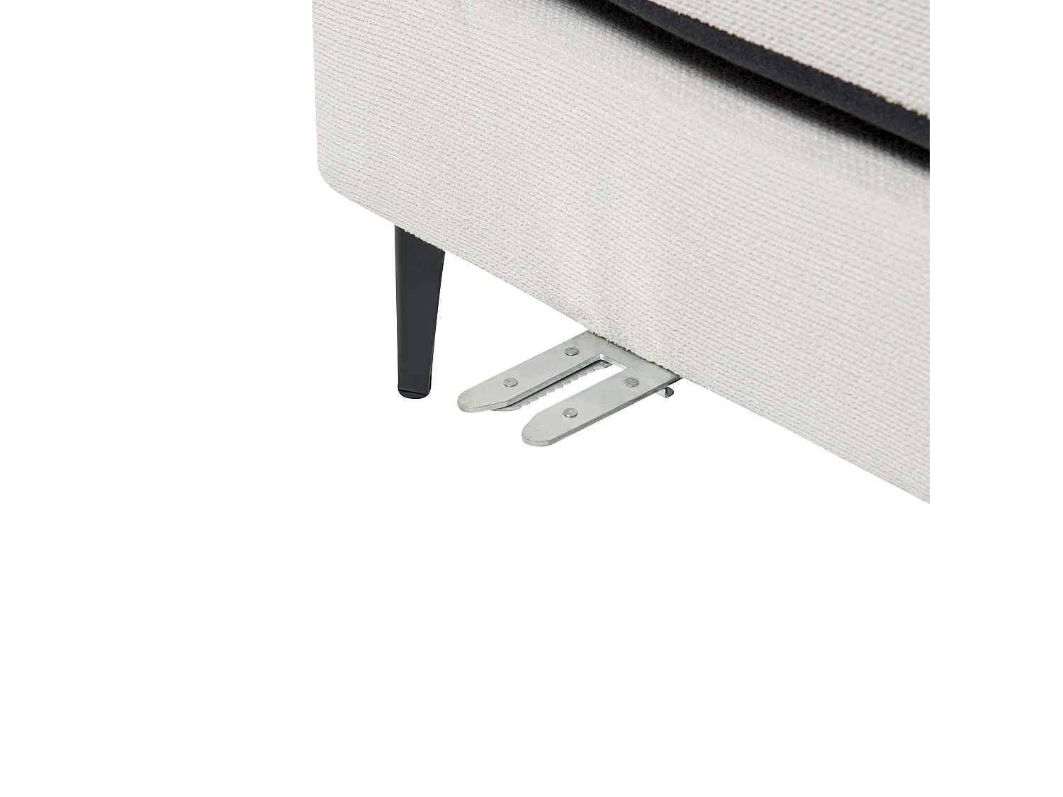 Ecksofa MALOY Chenillegewebe Cremeweiss 3-Sitzer rechtsseitig