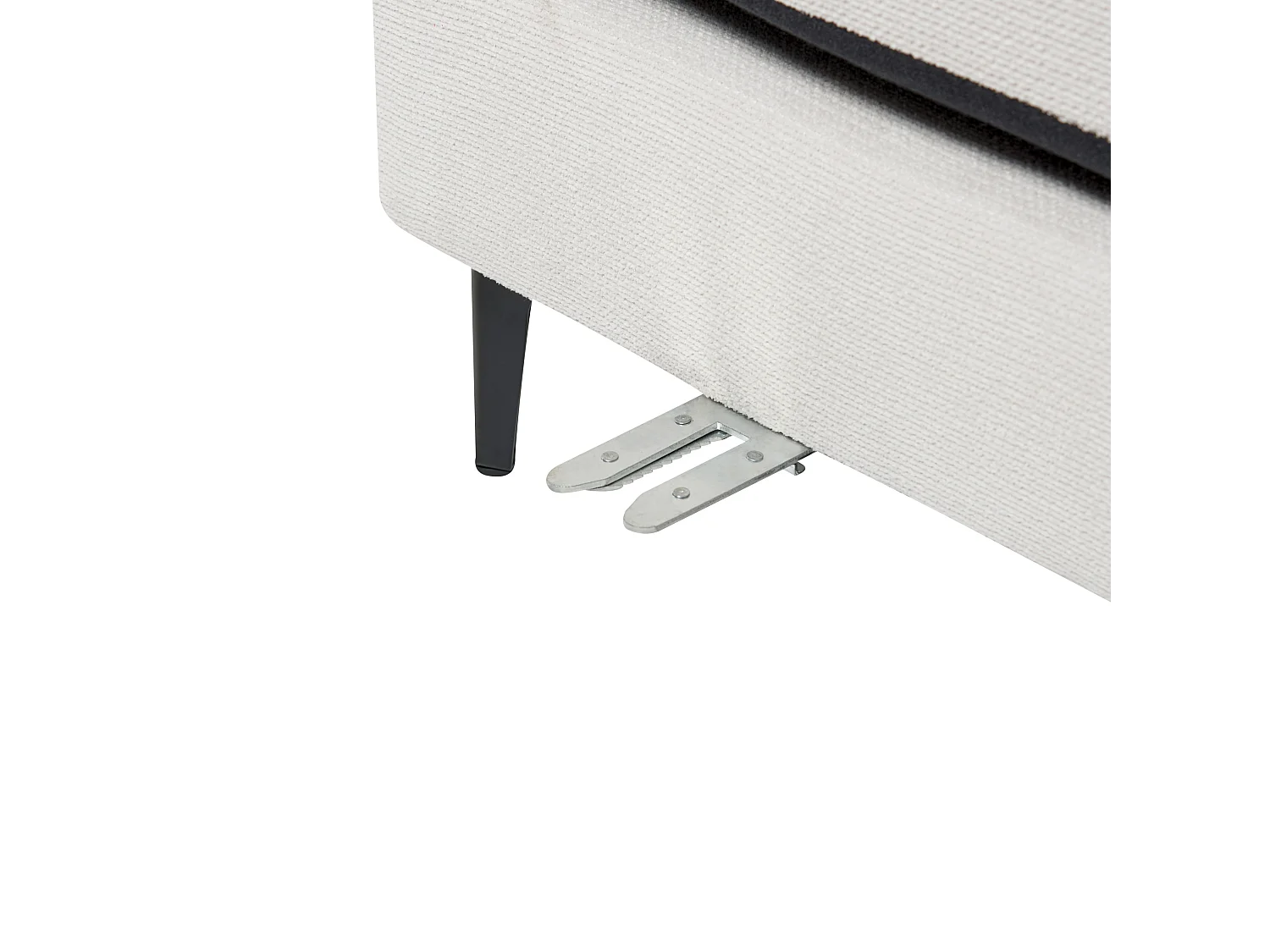 Sofá de canto MALOY Chenille Branco creme 3 lugares à direita