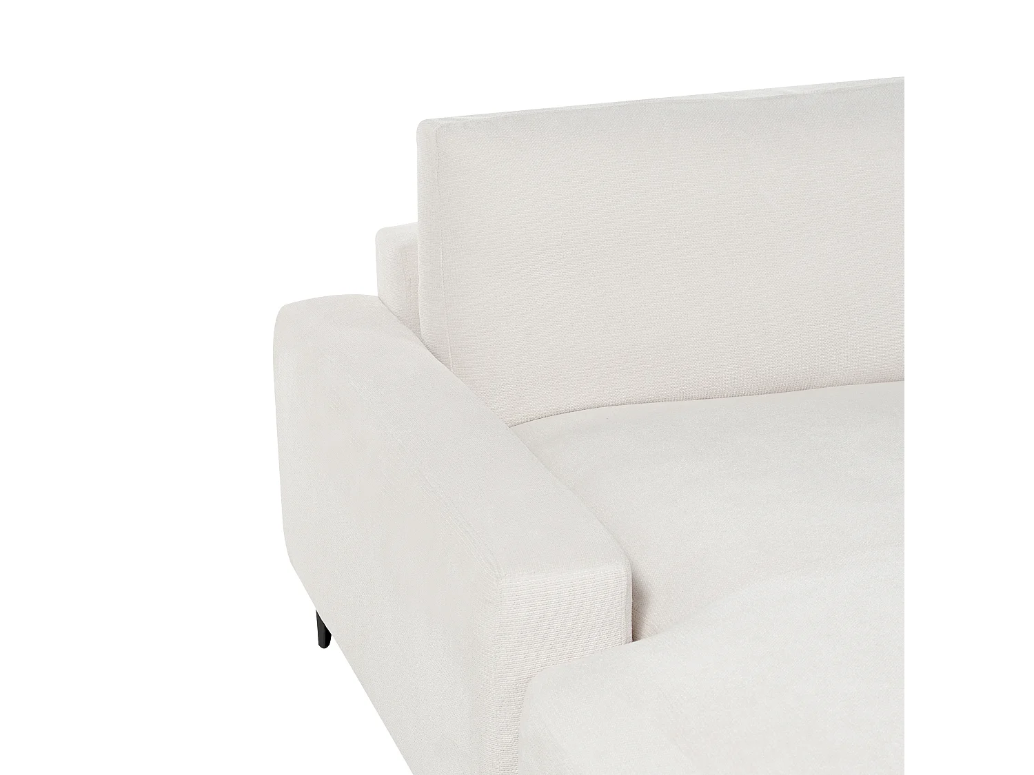 Canapé d'angle MALOY Tissu chenille Blanc cassé 3 places Côté droit