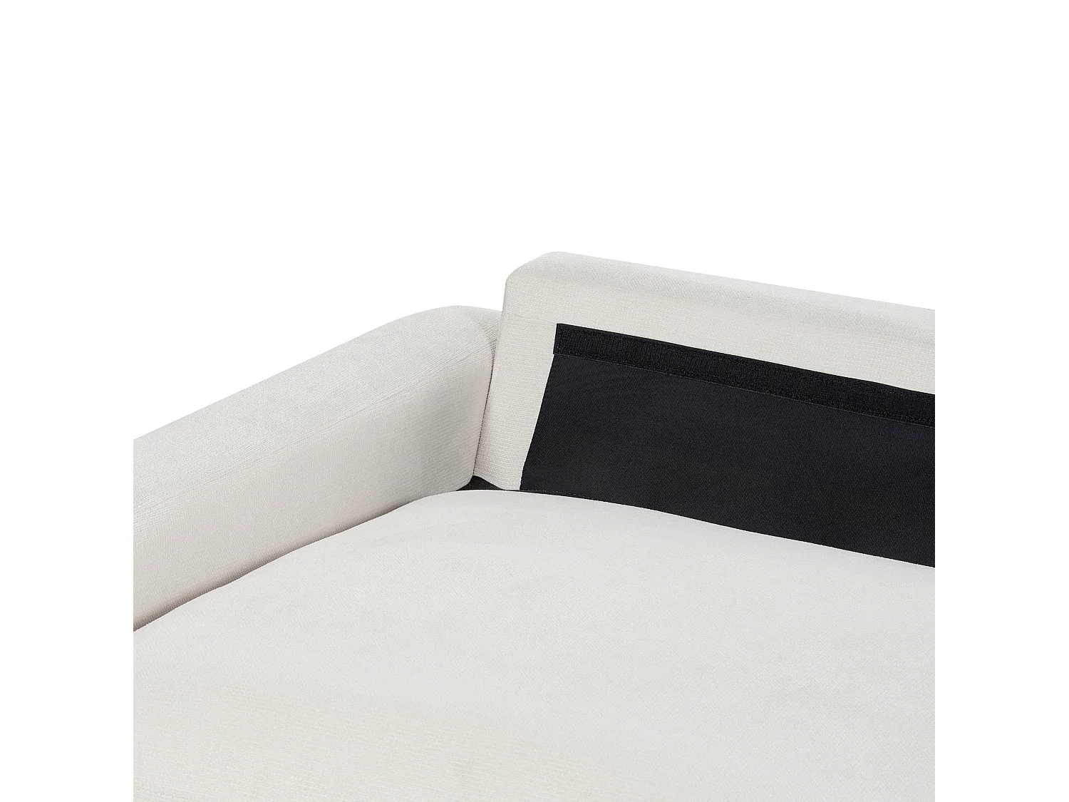 Canapé d'angle MALOY Tissu chenille Blanc cassé 3 places Côté droit