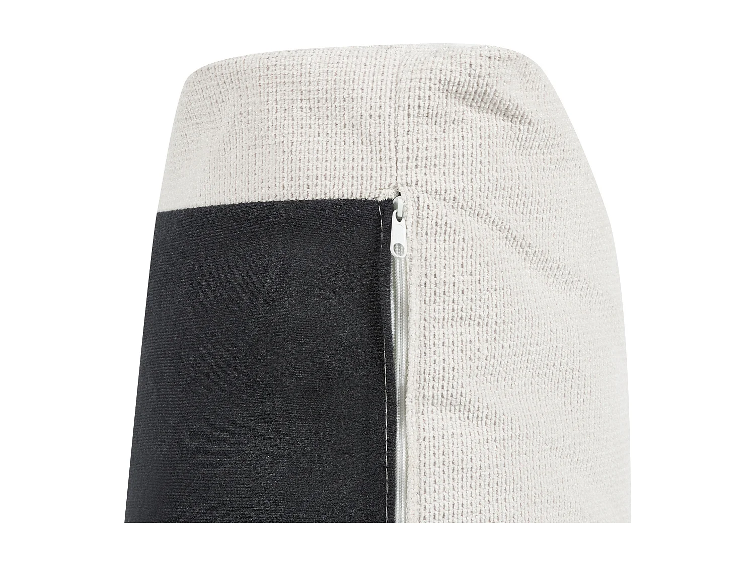 Canapé d'angle MALOY Tissu chenille Blanc cassé 3 places Côté droit