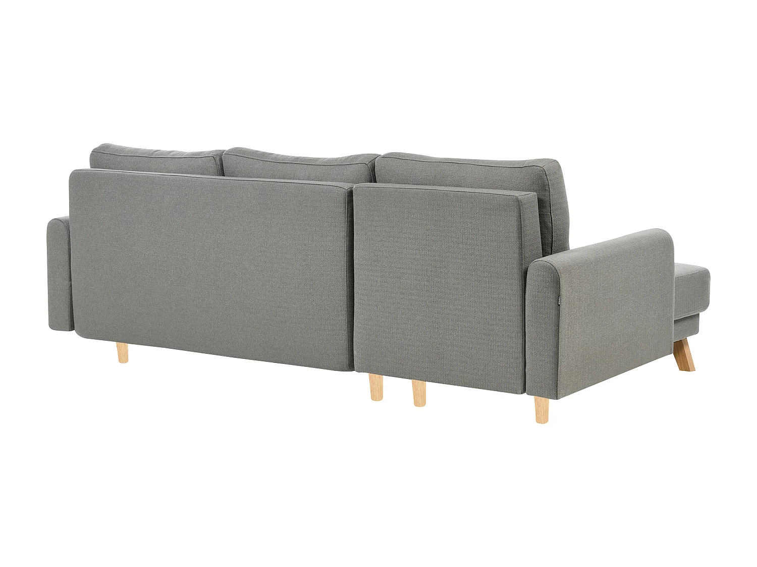 Hoekslaapbank SIRO Stof Grijs met opbergruimte 3-zitter Rechterzijde