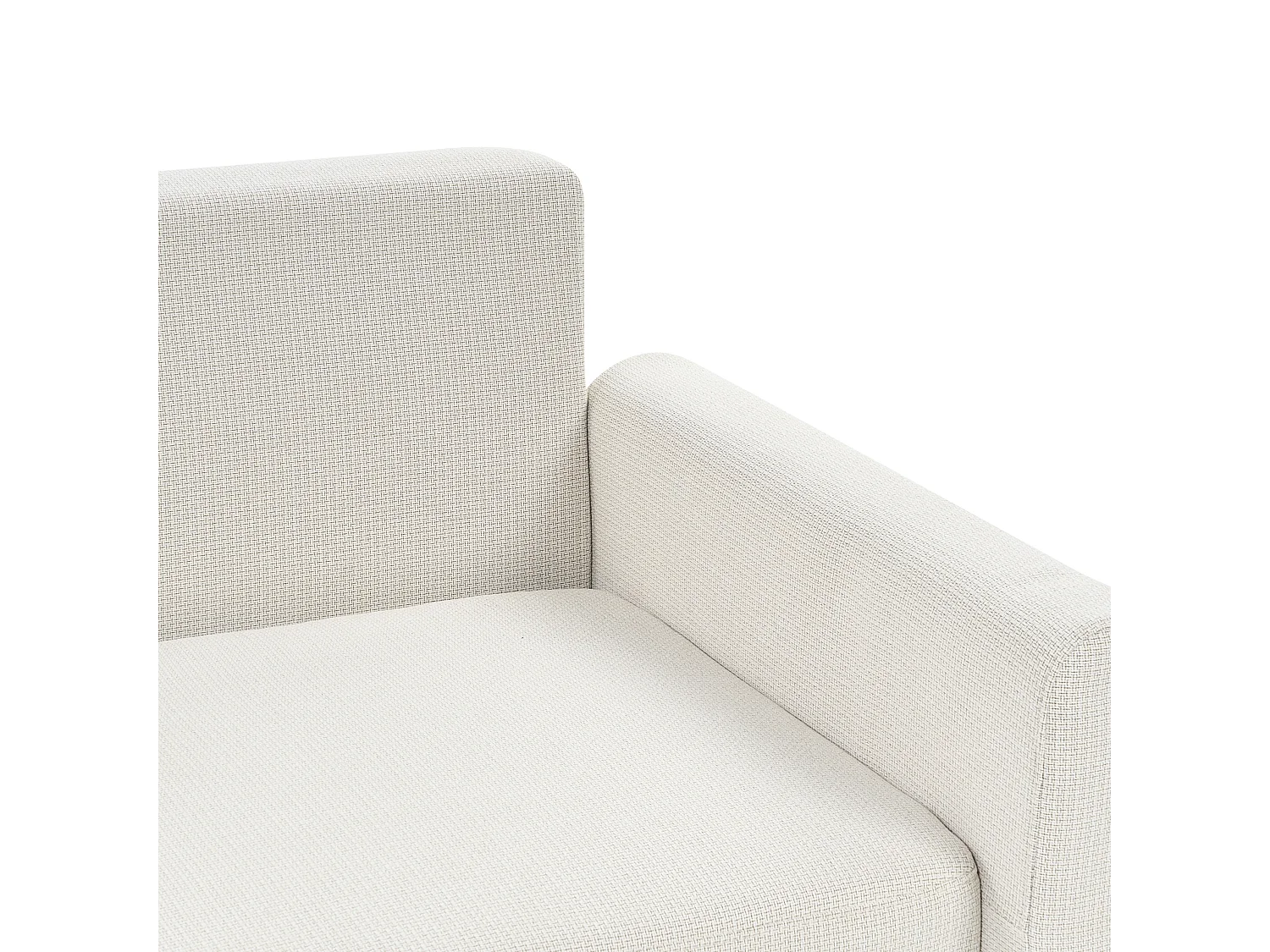 Canapé d'Angle à Droite 3 Places Convertible Dossier Rembourré en Tissu Polyester Beige Siro