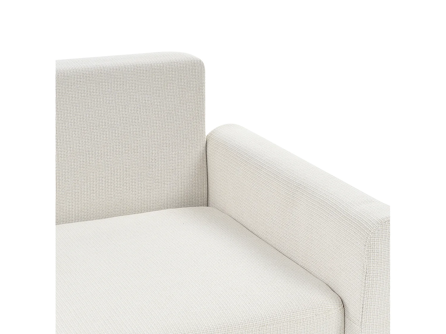 Canapé d'Angle à Droite 3 Places Convertible Dossier Rembourré en Tissu Polyester Beige Siro