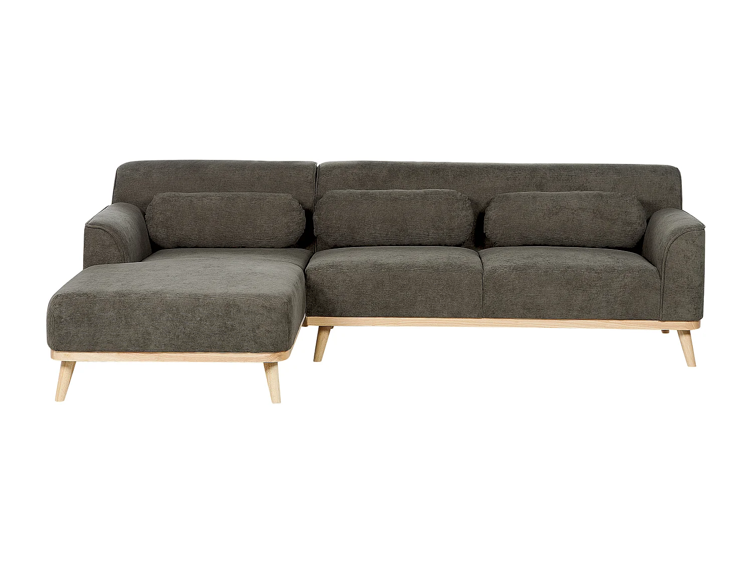 Ecksofa SIMOS Cord Dunkelgrün 3-Sitzer rechtsseitig