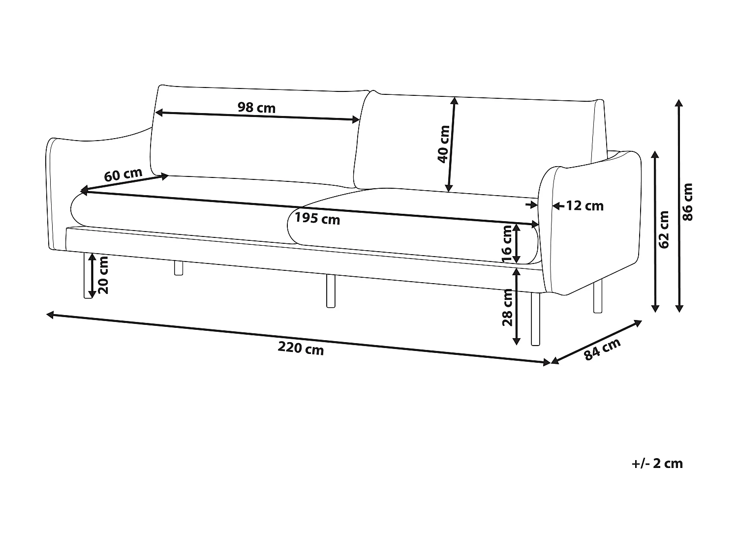 Sofa VINTERBRO Samtstoff Beige 3-Sitzer