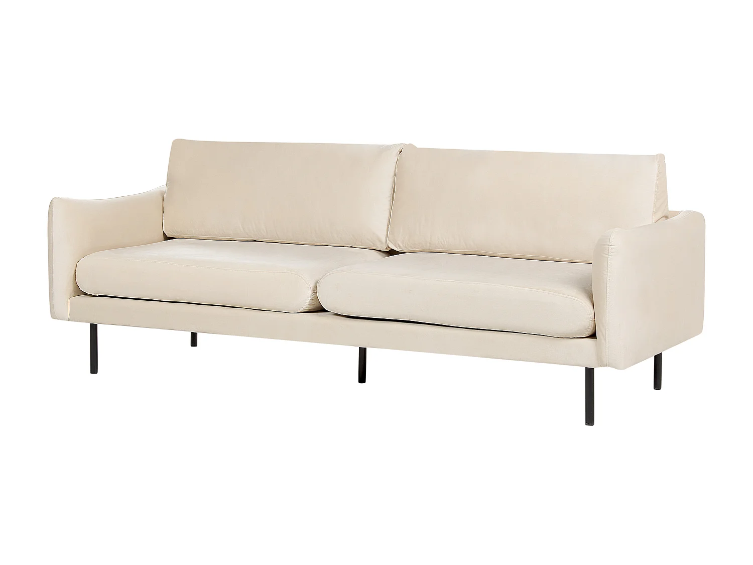 Sofa VINTERBRO Samtstoff Hellbeige 3-Sitzer