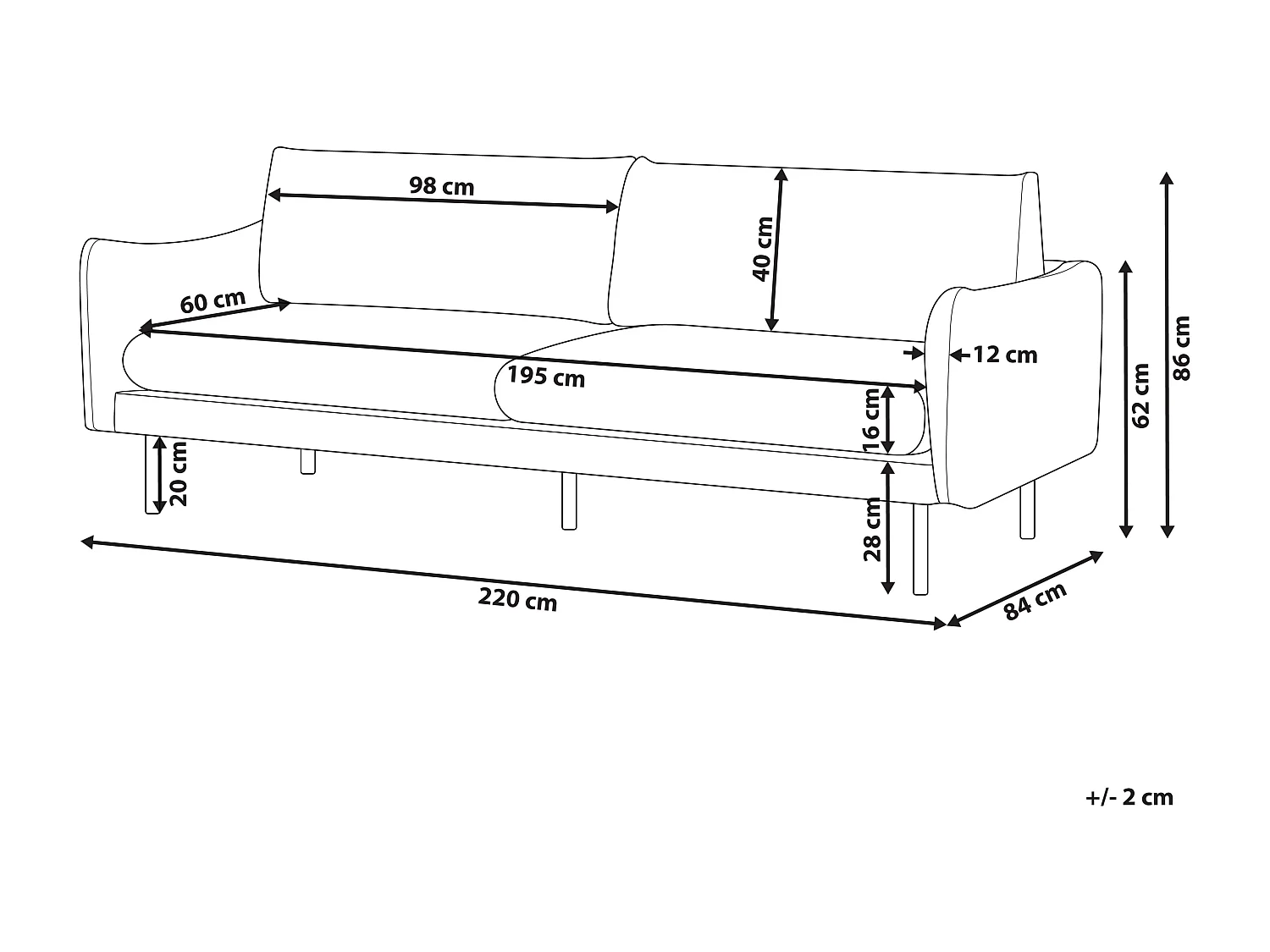 Sofa VINTERBRO Samtstoff Hellbeige 3-Sitzer