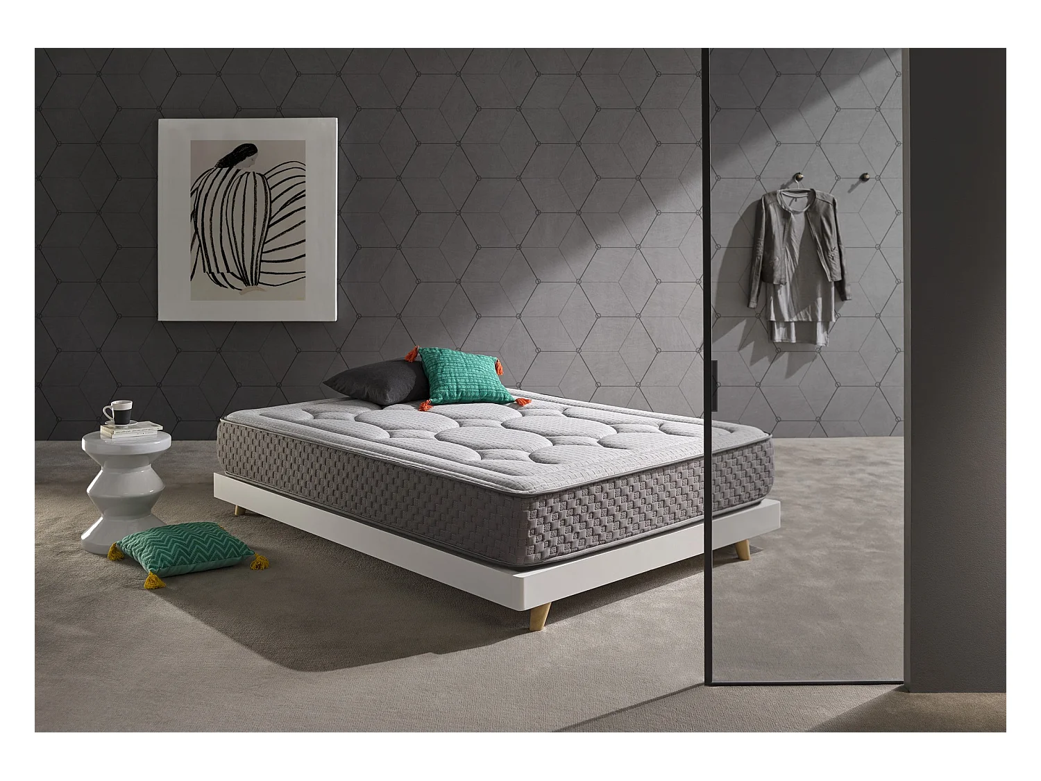 Colchón 80x200 Visco Palazzo Grafeno 28 cm +/-2 Firmeza Media-Alta.