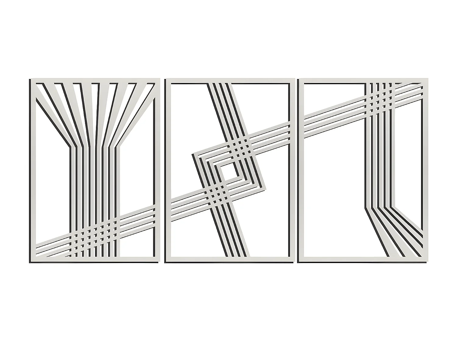 Metalen Decoratie Lijnen 11 - Zilver - 150x3x71 cm - EPIKASA