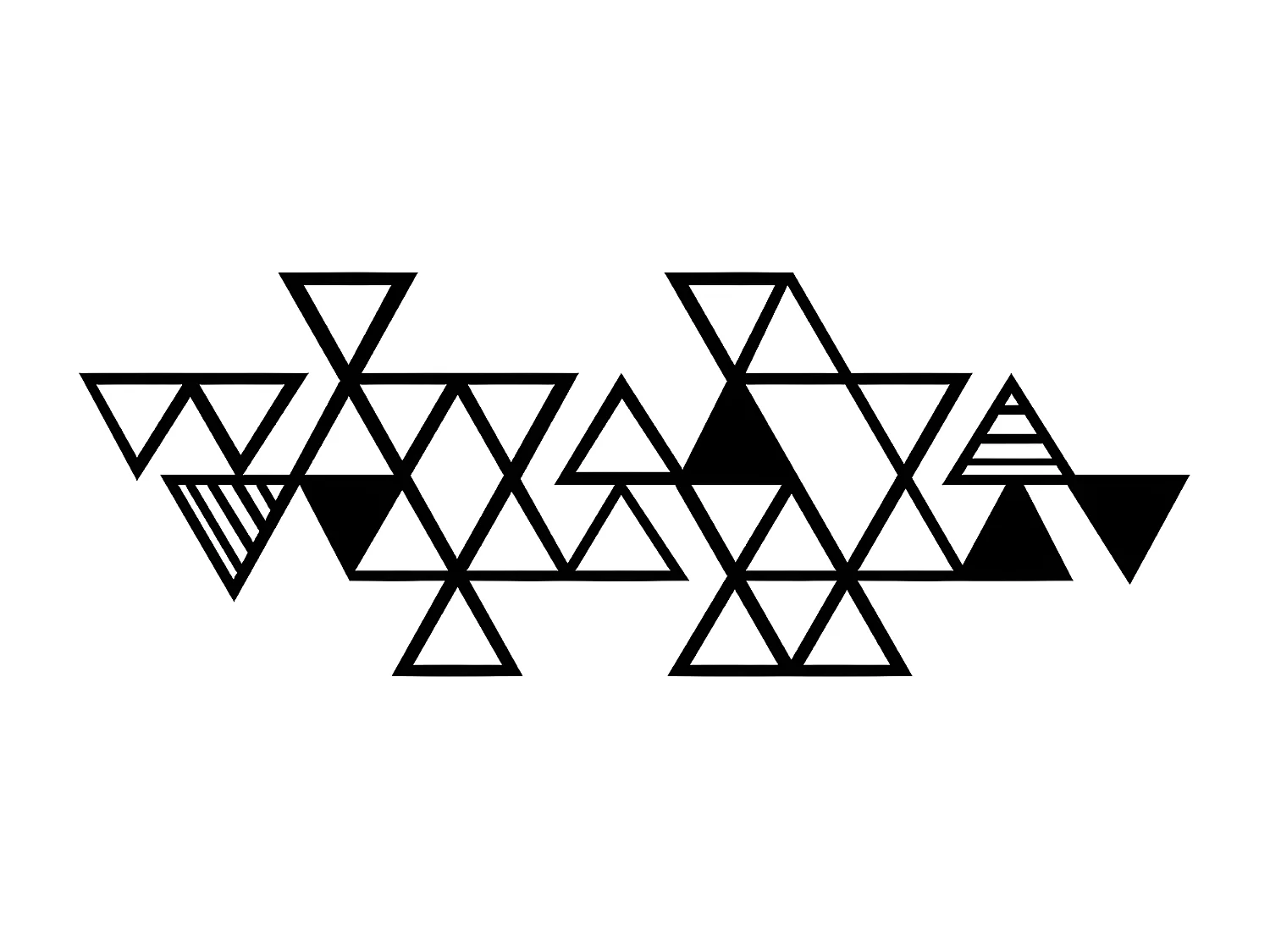 Dekoracja Metalowa Trójkąty 1, Czarny, 101x3x37 cm, EPIKASA