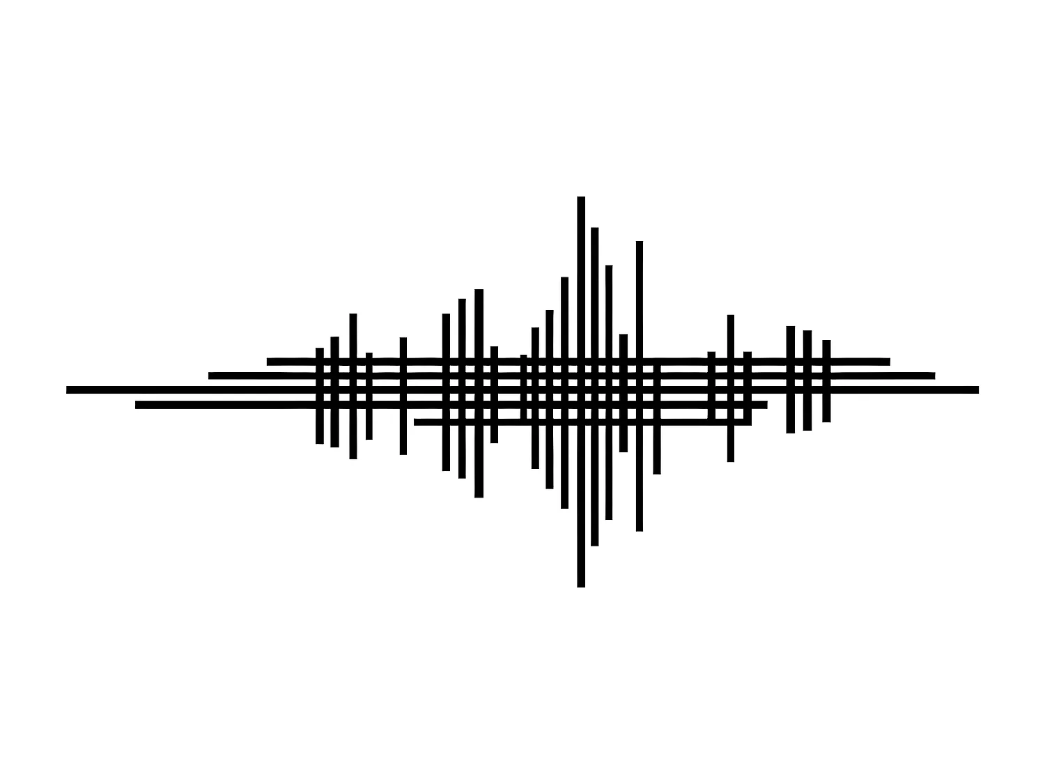 Dekoracja Metalowa Linie 12, Czarny, 101x3x43 cm, EPIKASA