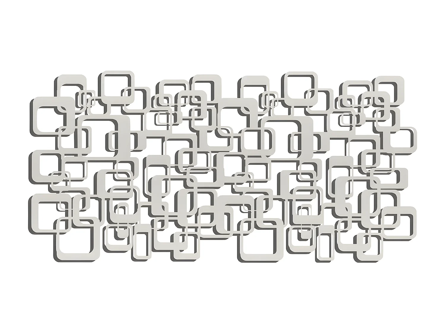 Décoration en Métal Carrés 1, Argent, 101x3x50 cm, EPIKASA