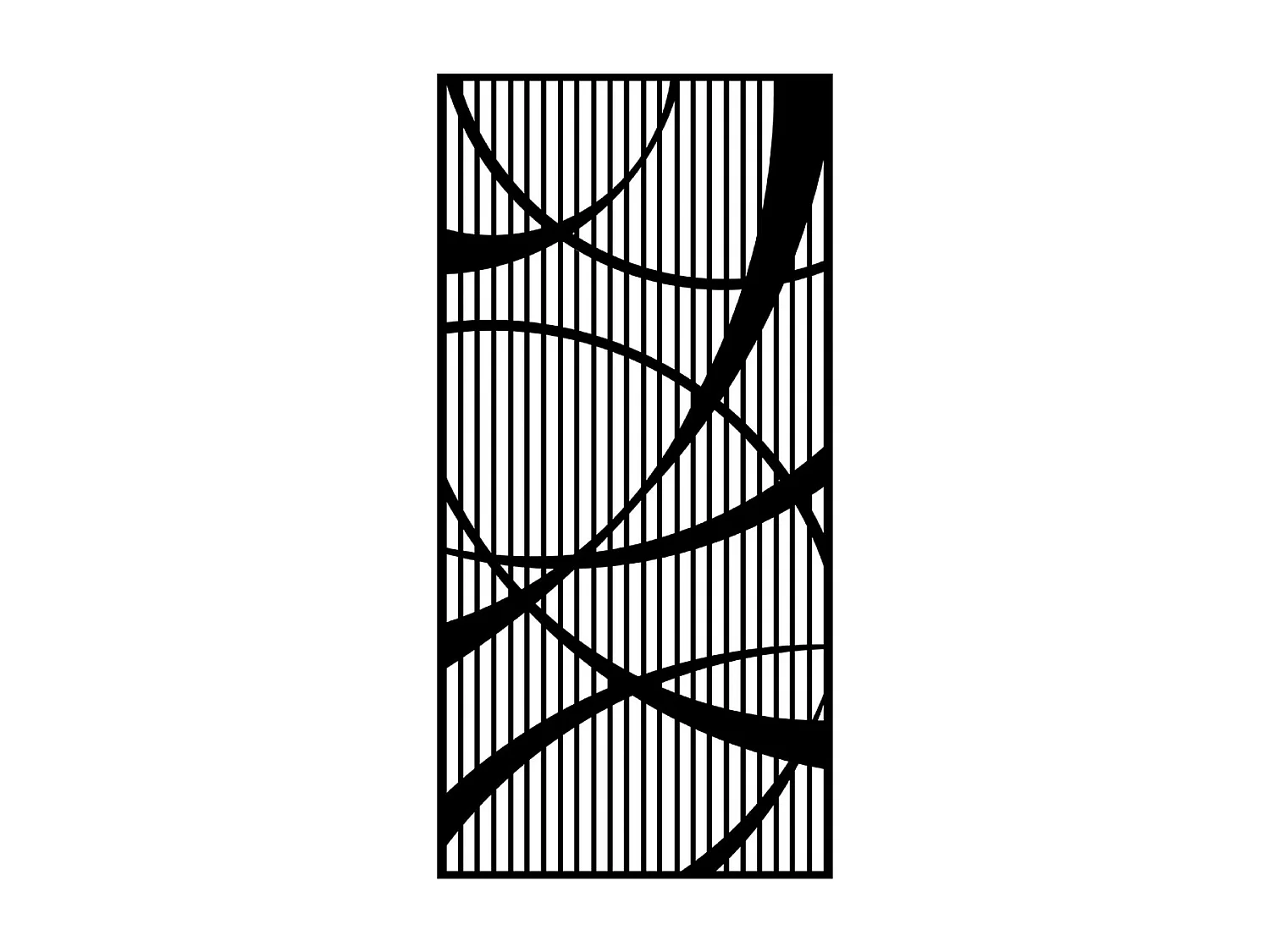 Decoração em Metal Composição Geométrica 8, Preto, 50x3x102 cm, EPIKASA