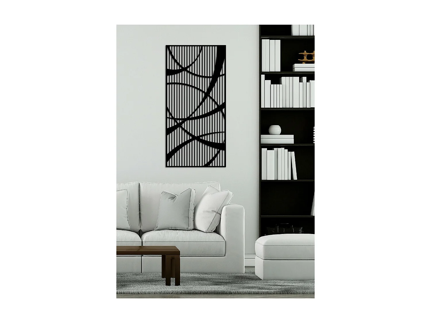 Decoração em Metal Composição Geométrica 8, Preto, 50x3x102 cm, EPIKASA