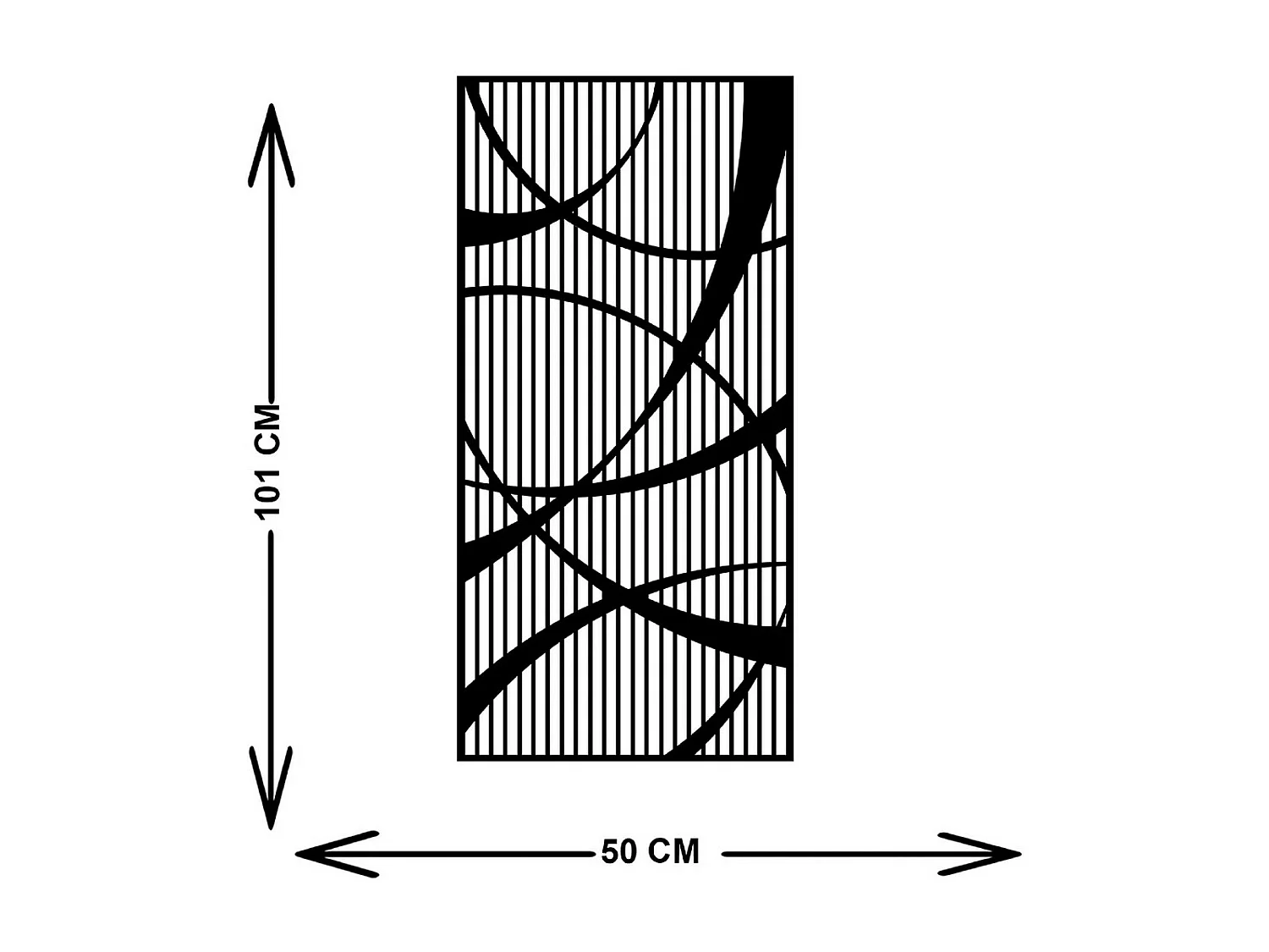 Decoração em Metal Composição Geométrica 8, Preto, 50x3x102 cm, EPIKASA