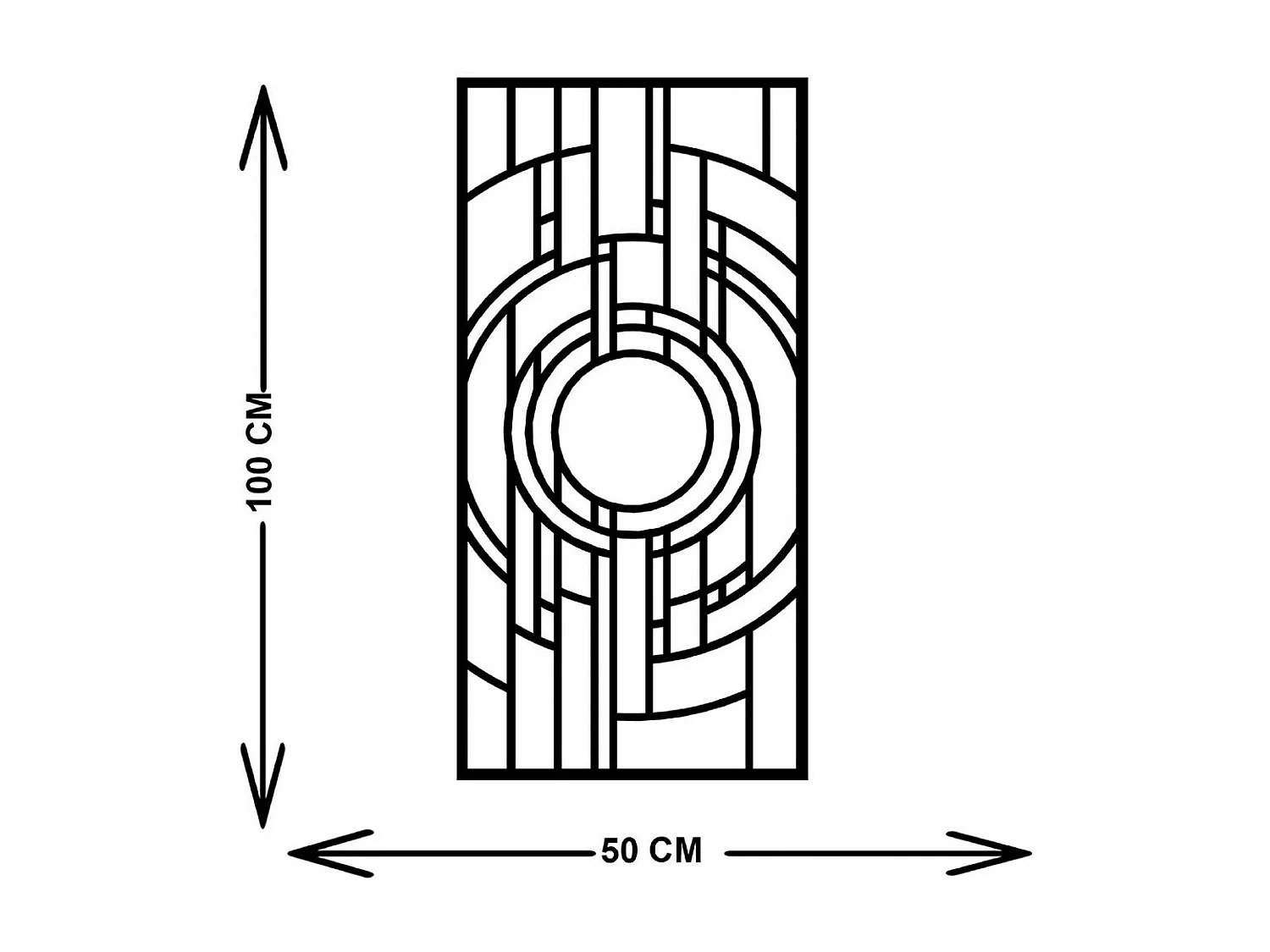 Decoración de Metal Composición Geométrica 9, Negro, 50x3x100 cm, EPIKASA