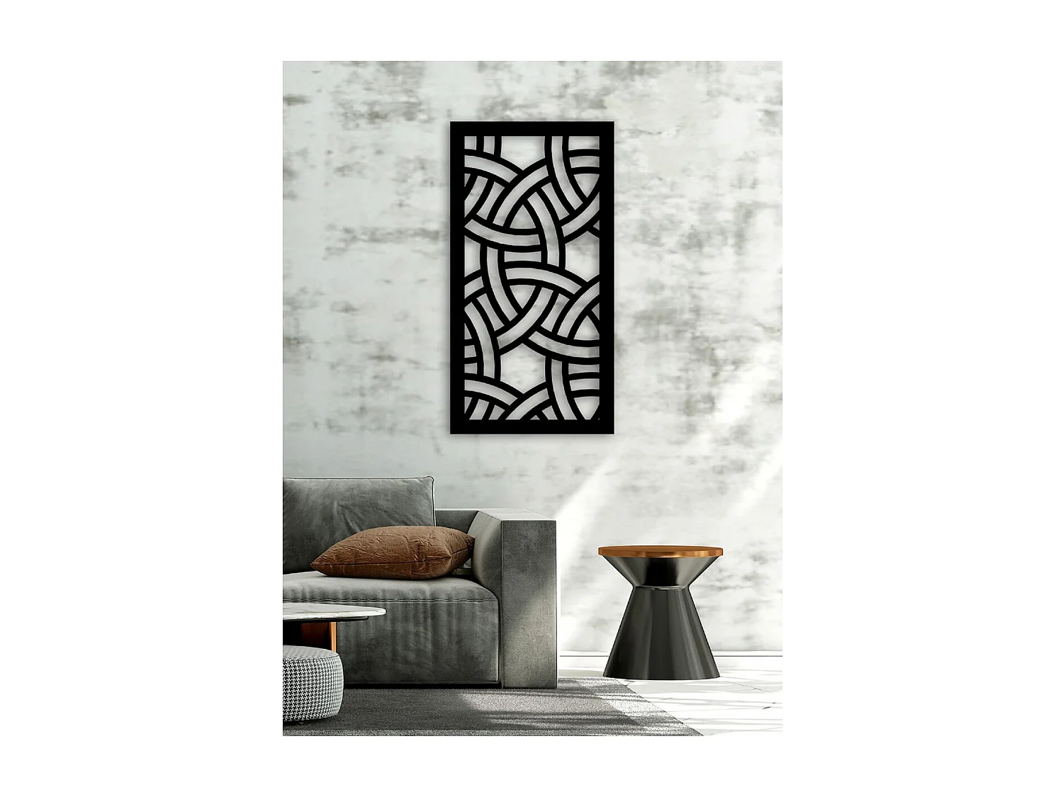 Decoração em Metal Composição Geométrica 10, Preto, 50x3x95 cm, EPIKASA