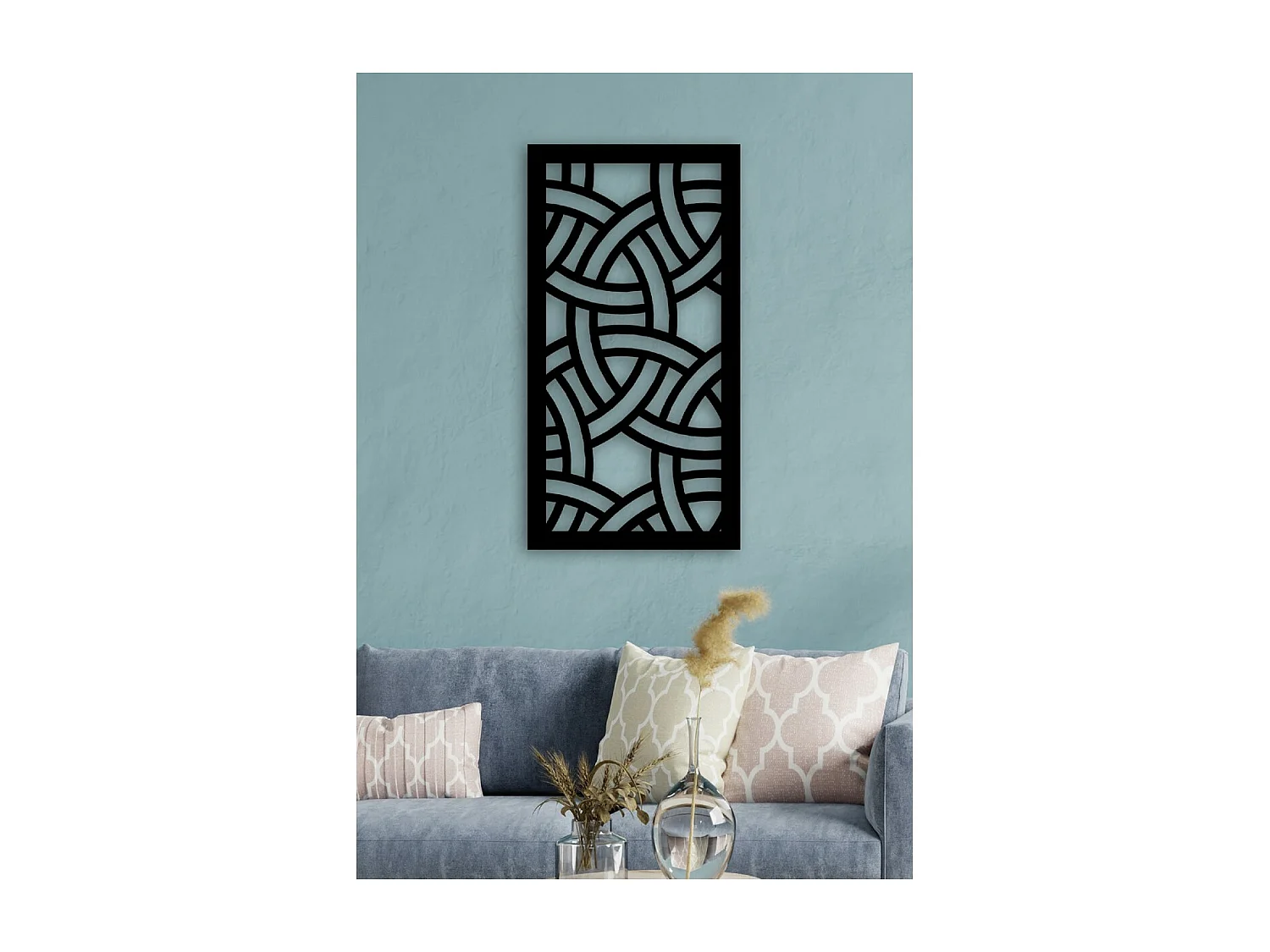 Decoração em Metal Composição Geométrica 10, Preto, 50x3x95 cm, EPIKASA