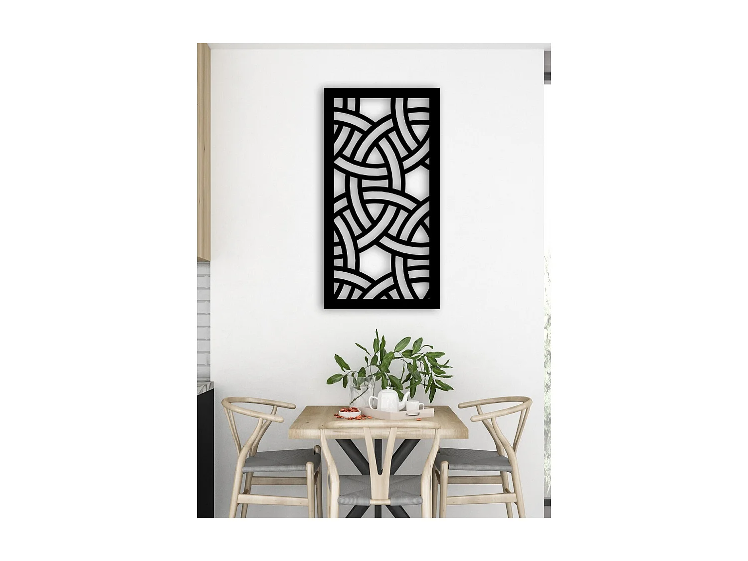 Decoração em Metal Composição Geométrica 10, Preto, 50x3x95 cm, EPIKASA