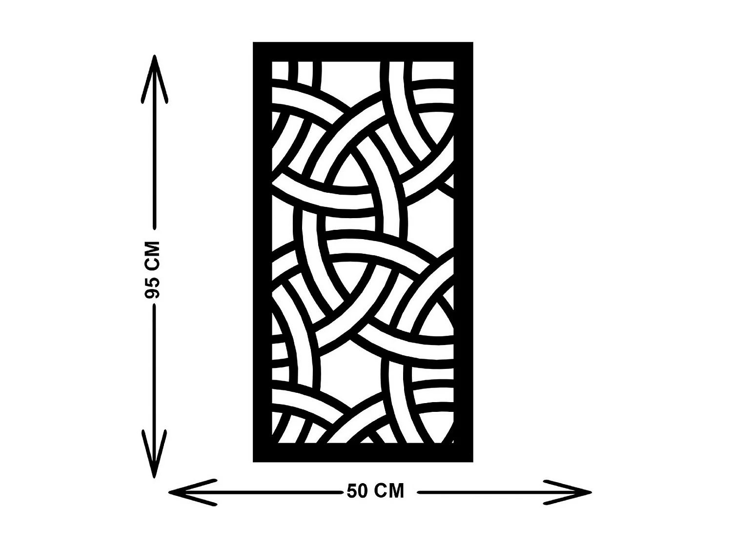 Decoração em Metal Composição Geométrica 10, Preto, 50x3x95 cm, EPIKASA