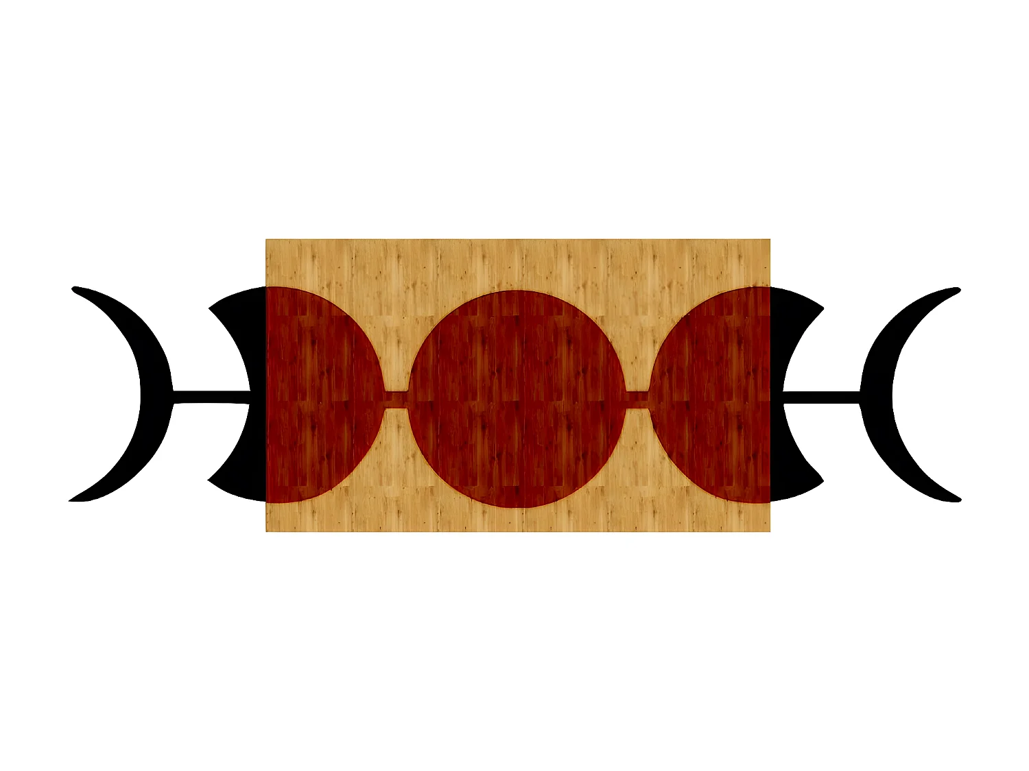 Décoration en Métal et Bois Phases Lunaires, Bois, 89x1,8x29 cm, EPIKASA